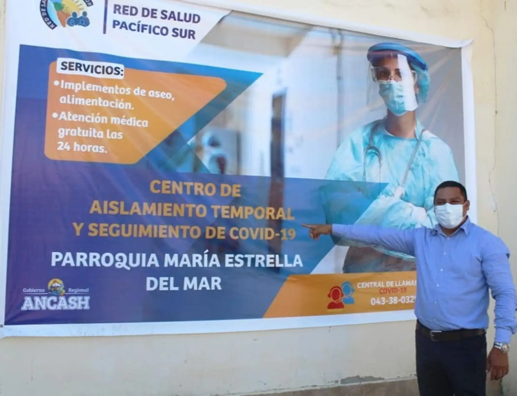 La Red de Salud Pacífico Sur y la diócesis de Chimbote firmaron un acuerdo para habilitar un centro de aislamiento temporal para pacientes covid-19 que funcionará en la parroquia María Estrella del Mar, en Nuevo Chimbote, Áncash. ANDINA/difusión.