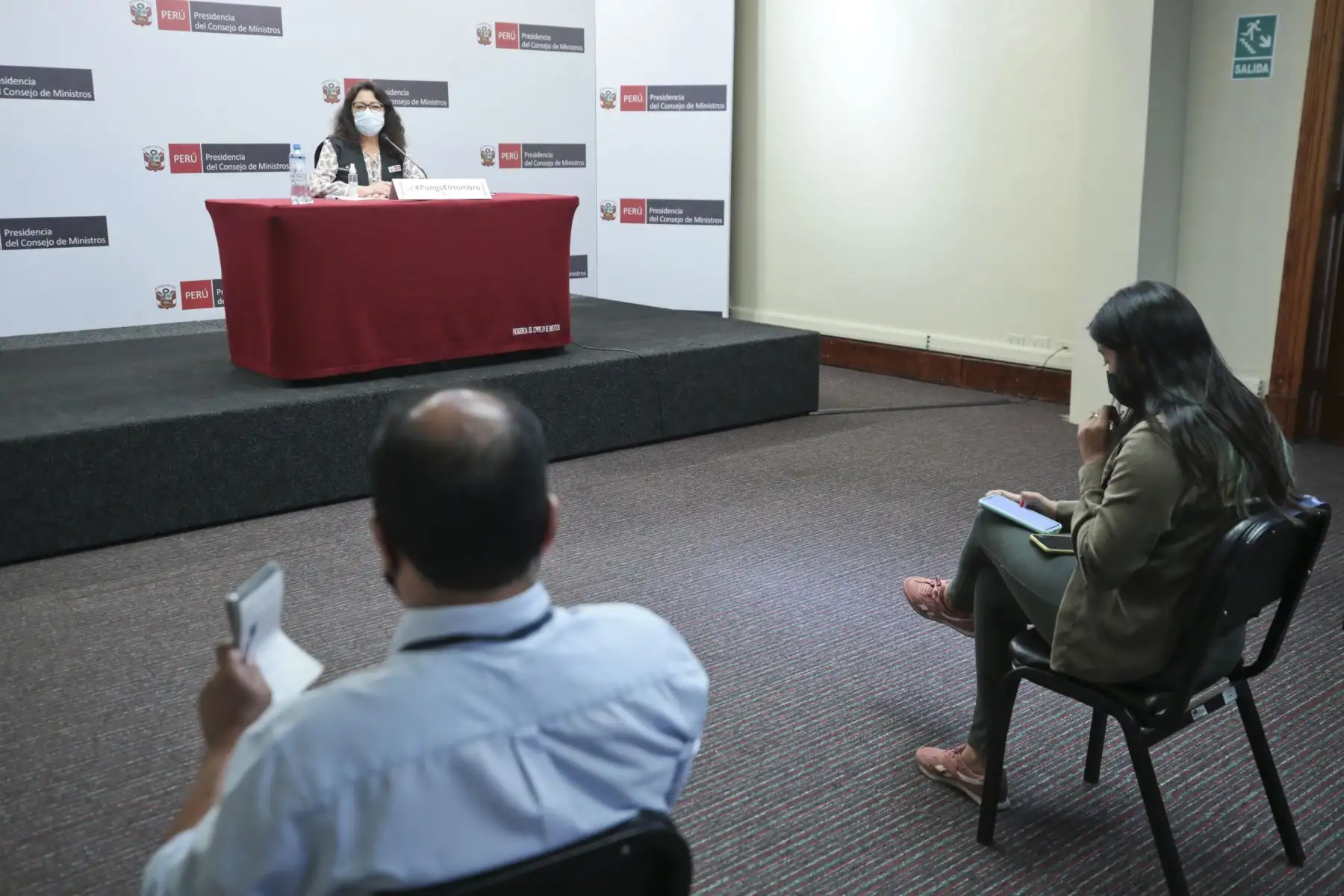 Presidenta del Consejo de Ministros, Violeta Bermúdez brinda conferencia de prensa sobre la efectividad de la vacuna de Sinopharm.
Foto: PCM