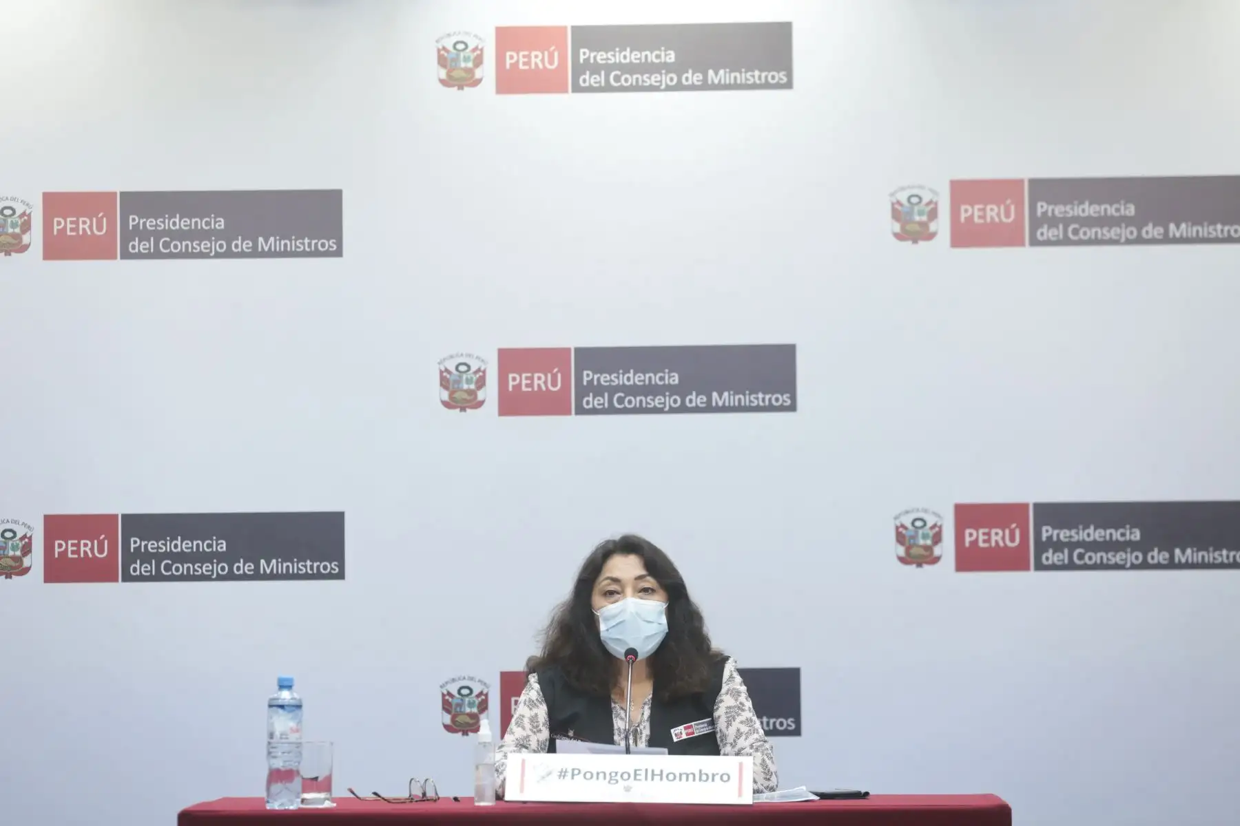 Presidenta del Consejo de Ministros, Violeta Bermúdez brinda conferencia de prensa sobre la efectividad de la vacuna de Sinopharm.
Foto: PCM