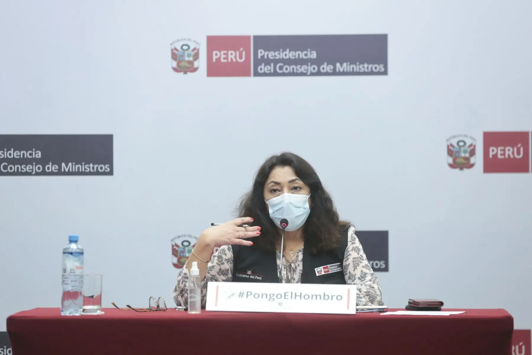 Presidenta del Consejo de Ministros, Violeta Bermúdez brinda conferencia de prensa sobre la efectividad de la vacuna de Sinopharm.
Foto: PCM