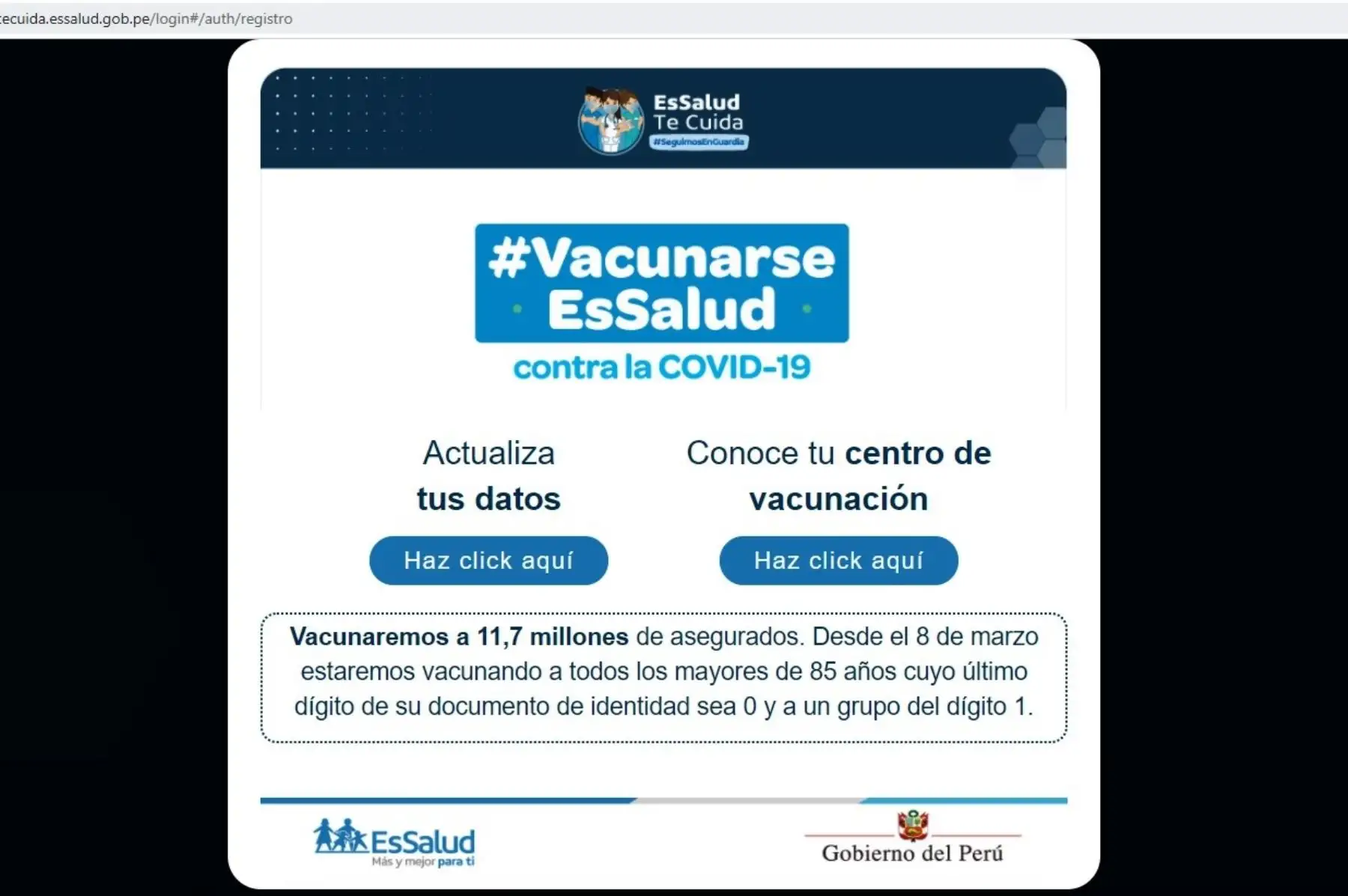 Conoce cómo actualizar tus datos para que te vacunen contra la covid-19. Foto: ANDINA/Difusión.