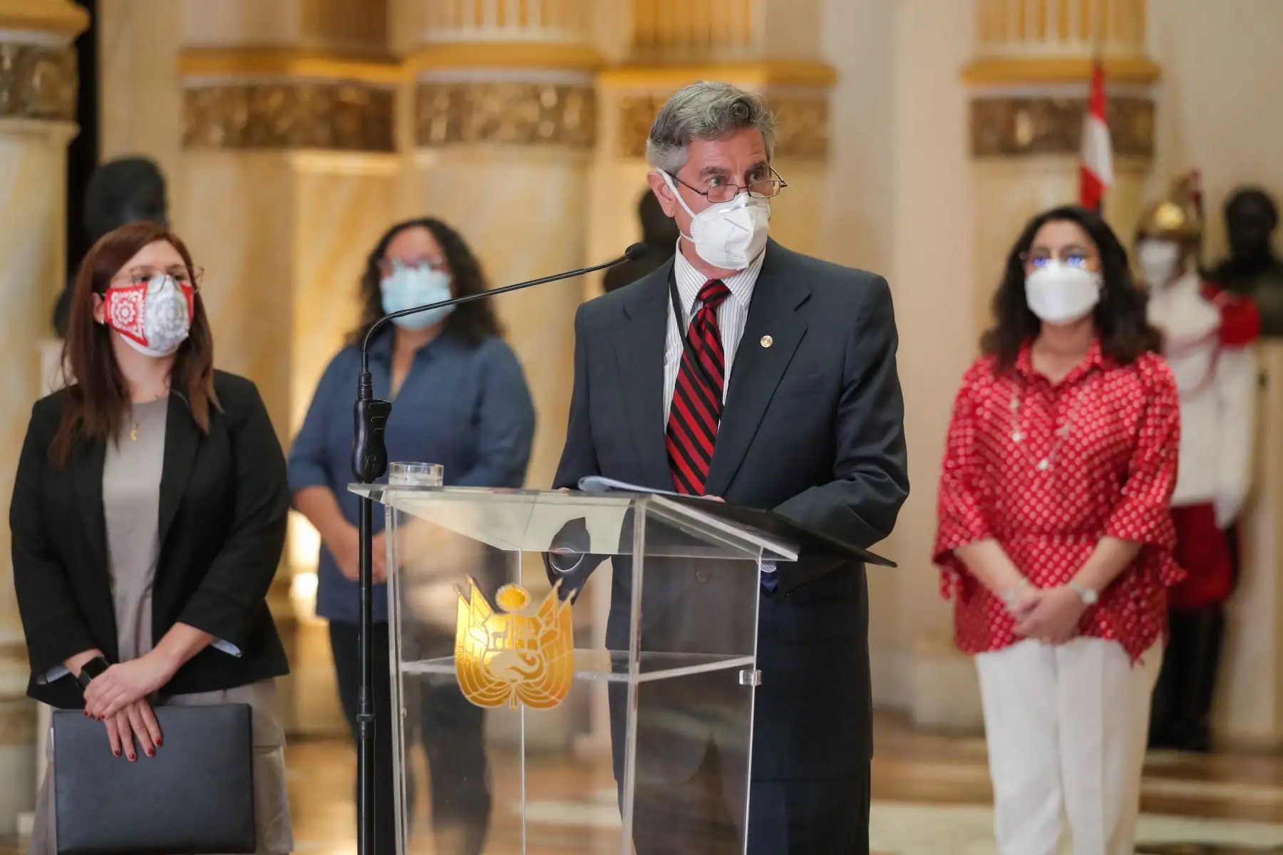 Presidente Francisco Sagasti participa en develación de bustos en homenaje a peruanas del Bicentenario en Palacio de Gobierno.
Foto: ANDINA/ Prensa Presidencia