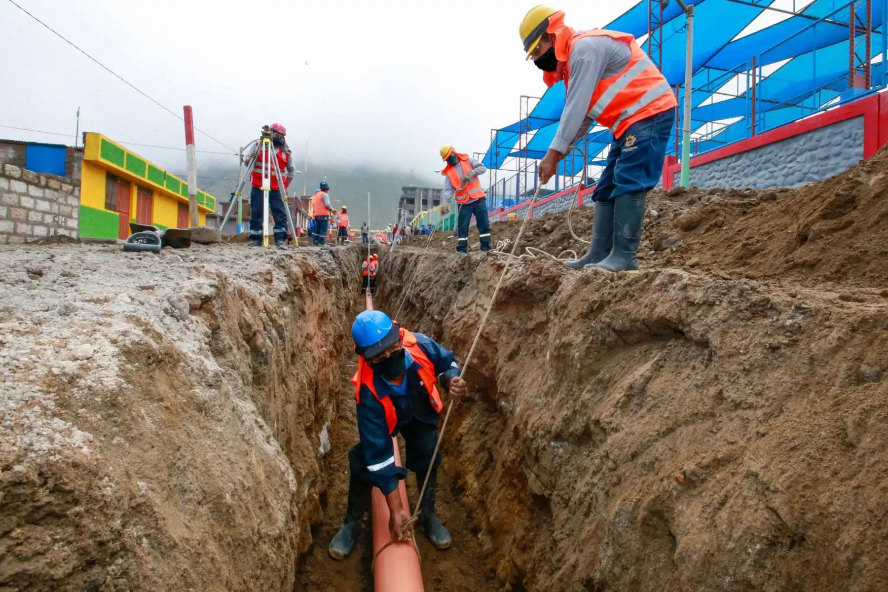 Con la transferencia de recursos dispuesto por el Ejecutivo se financiarán diversas obras de infraestructura, como saneamiento, en nueve regiones del país. ANDINA/Difusión