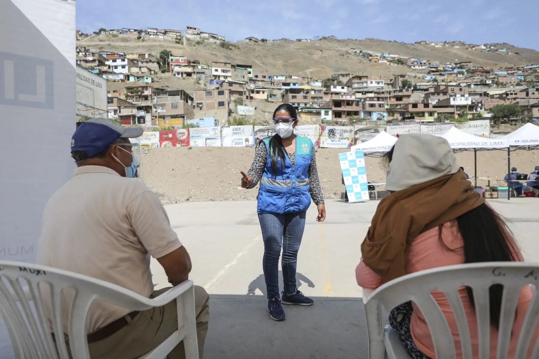 La Municipalidad de Lima a través del Sisol llevó la campaña de salud "Lima te cuida" a Villa María del Triunfo donde se realizaron descartes de covid-19 y otros servicios. Foto: MML