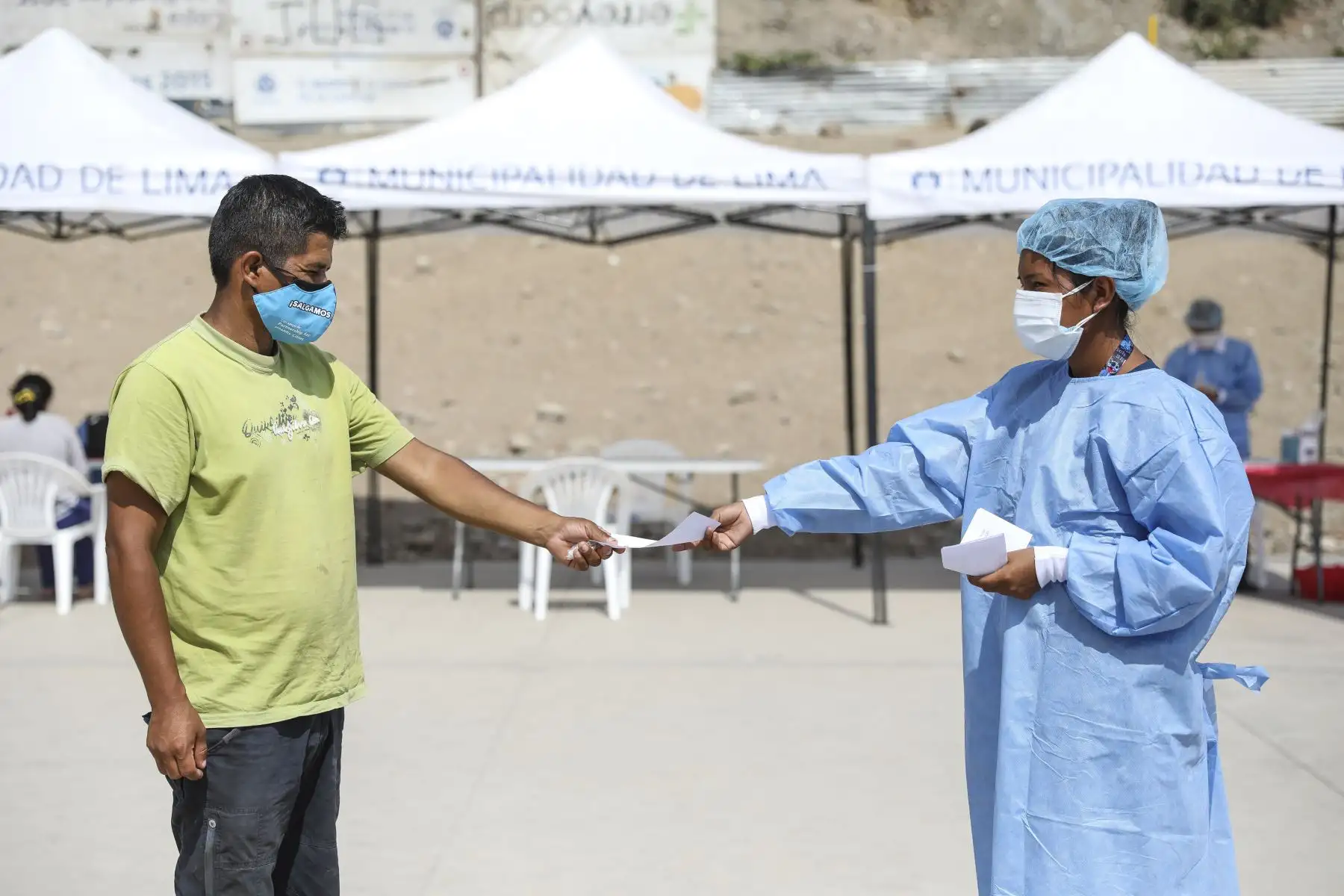 La Municipalidad de Lima a través del Sisol llevó la campaña de salud "Lima te cuida" a Villa María del Triunfo donde se realizaron descartes de covid-19 y otros servicios. Foto: MML