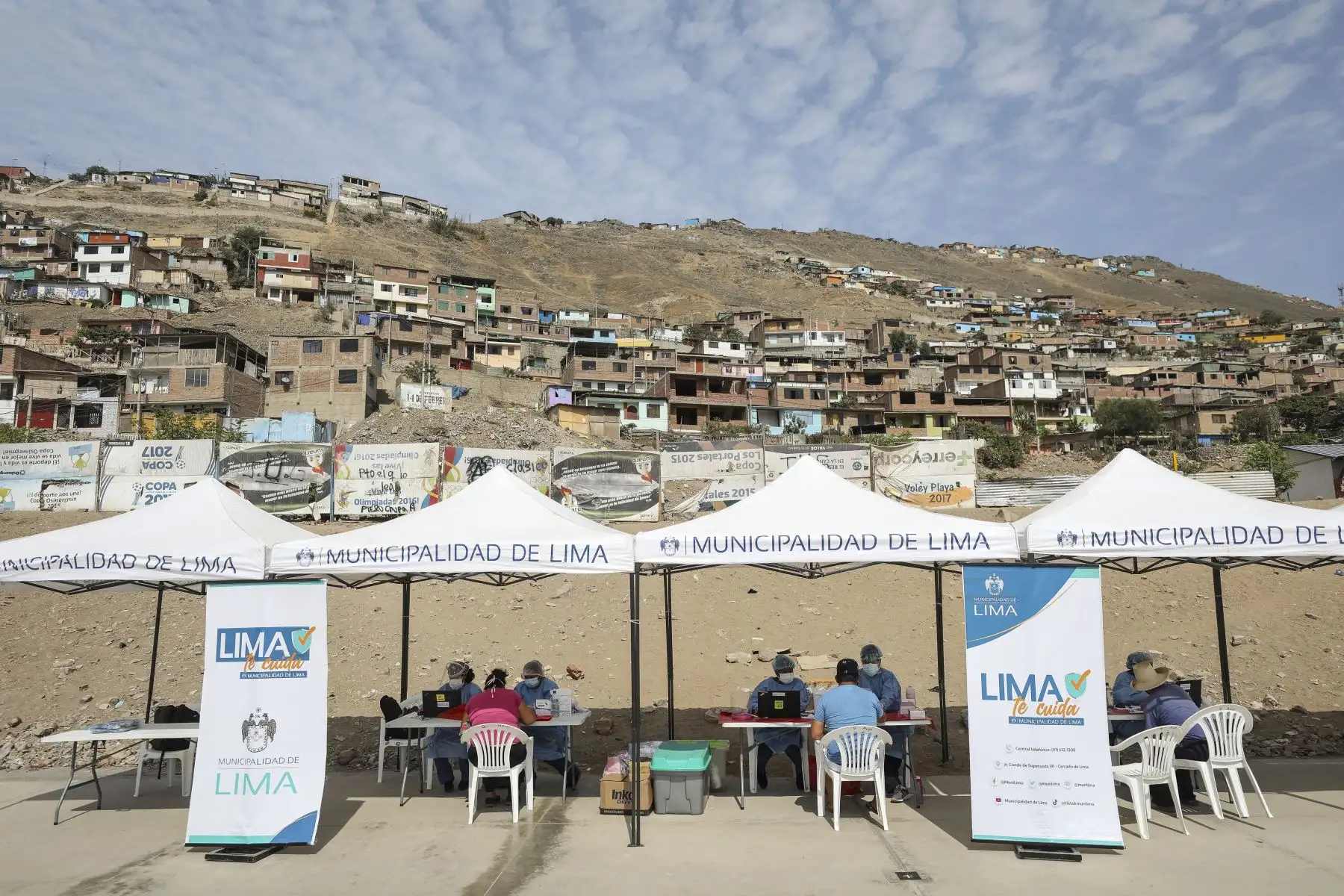 La Municipalidad de Lima a través del Sisol llevó la campaña de salud "Lima te cuida" a Villa María del Triunfo donde se realizaron descartes de covid-19 y otros servicios. Foto: MML