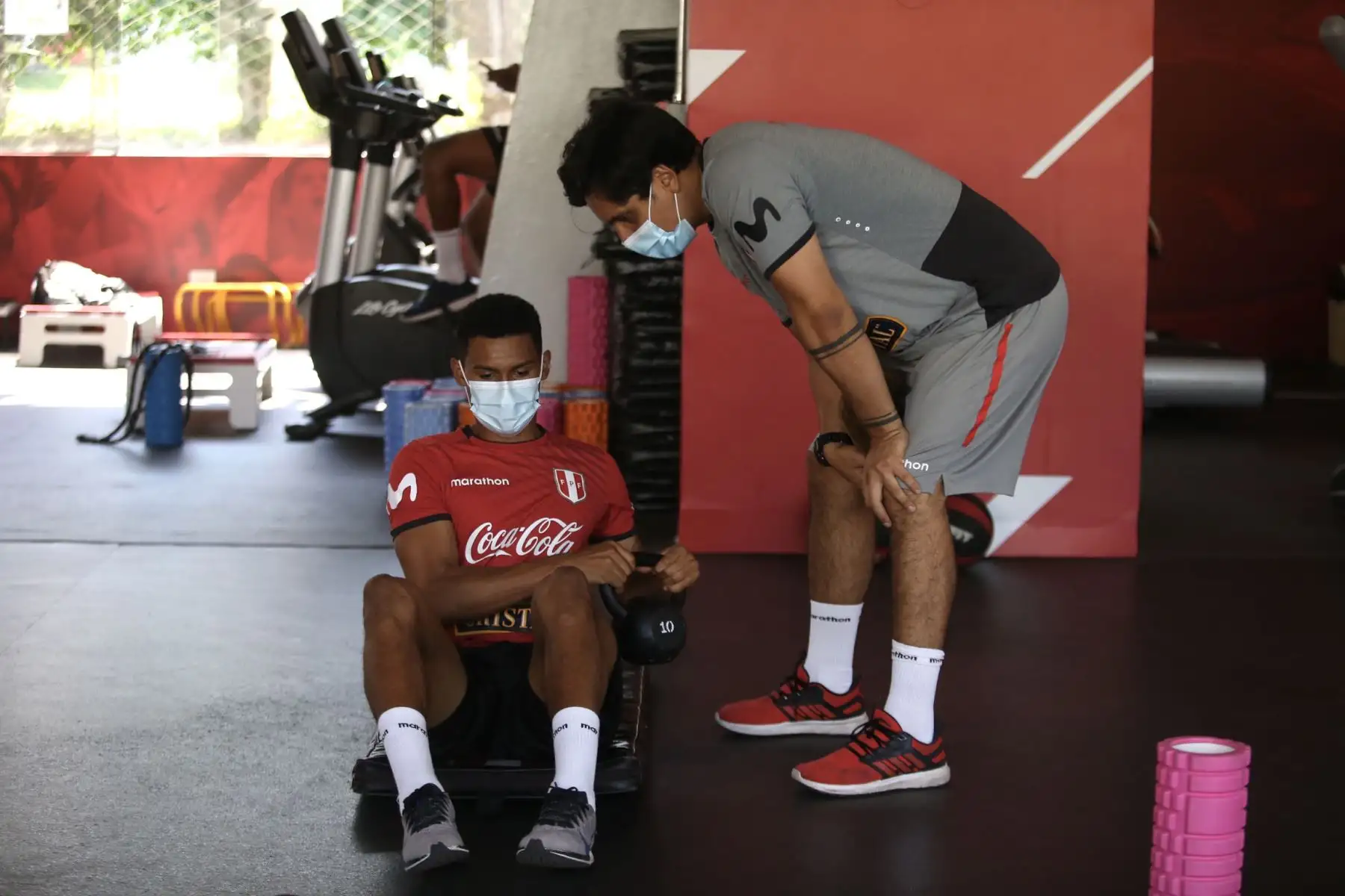 Futbolistas de la Selección Peruana realizan su preparación física en la Videna. Foto: FPF