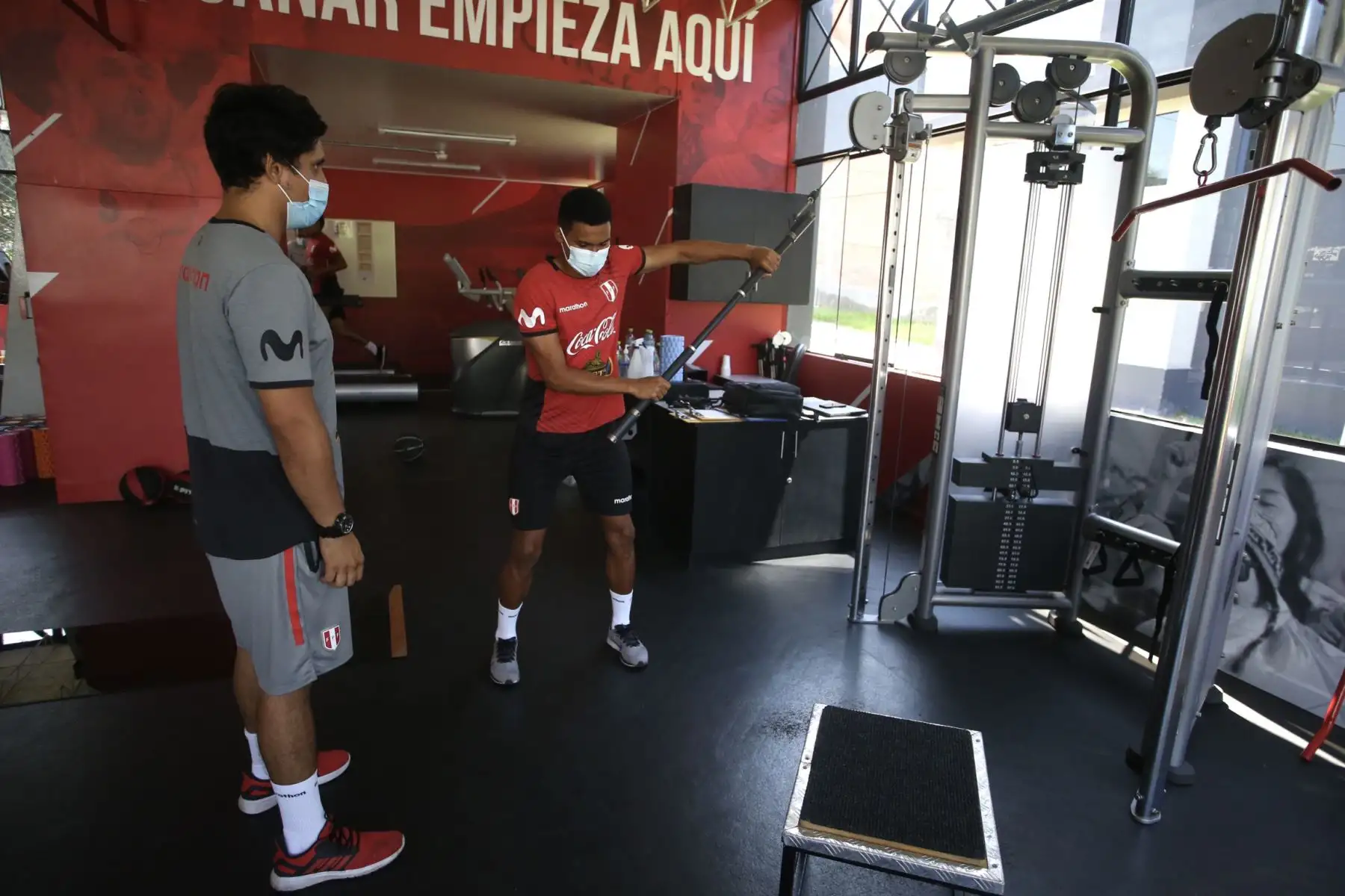Futbolistas de la Selección Peruana realizan su preparación física en la Videna. Foto: FPF
