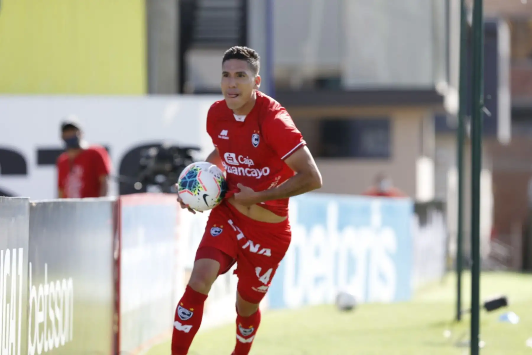 Luis Álvarez anotó el primer gol del Club Cienciano al UTC de Cajamarca, en partido de la Liga 1 Betsson. en el estadio de la Videna FPF. Foto. ANDINA/  Liga 1