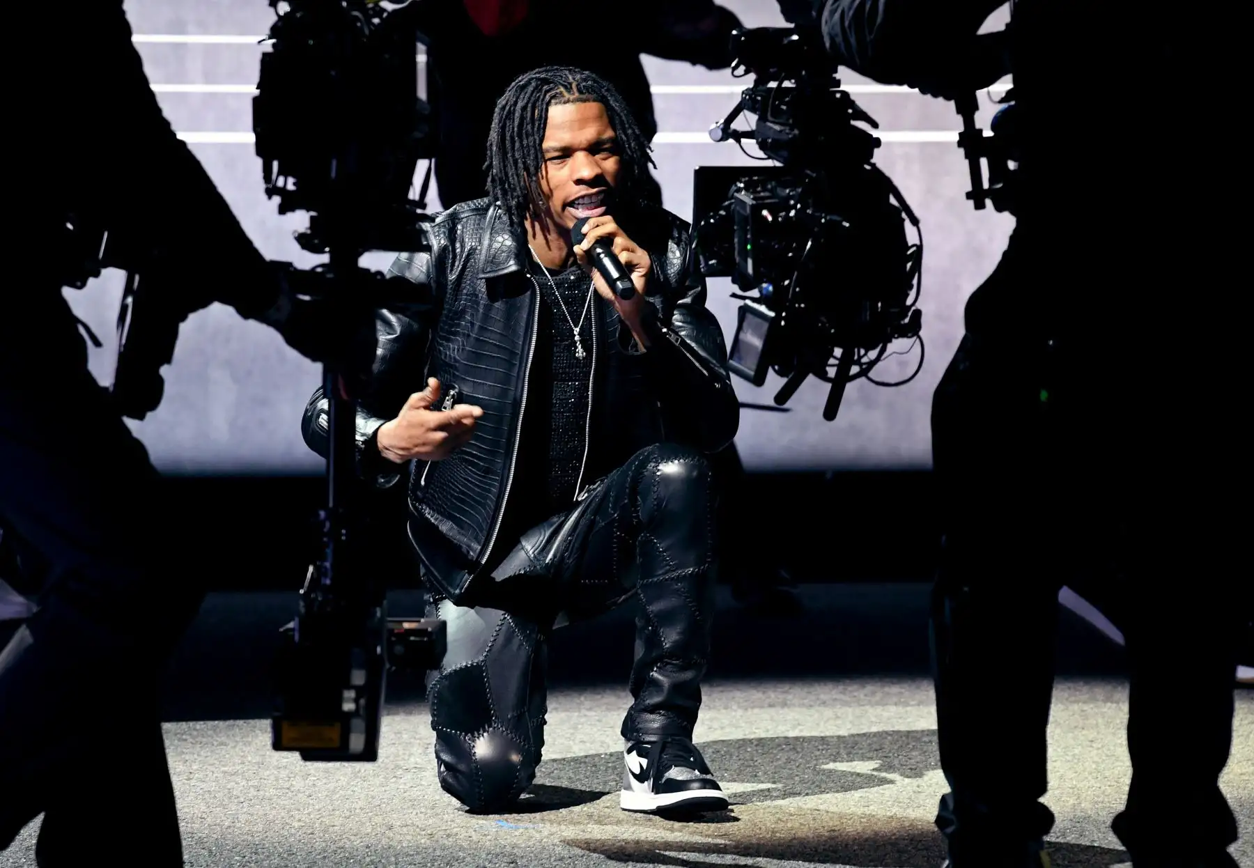 Lil Baby se presenta durante la 63a Ceremonia Anual de Premios Grammy transmitida en vivo desde el Staples Center en Los Ángeles. Foto: AFP