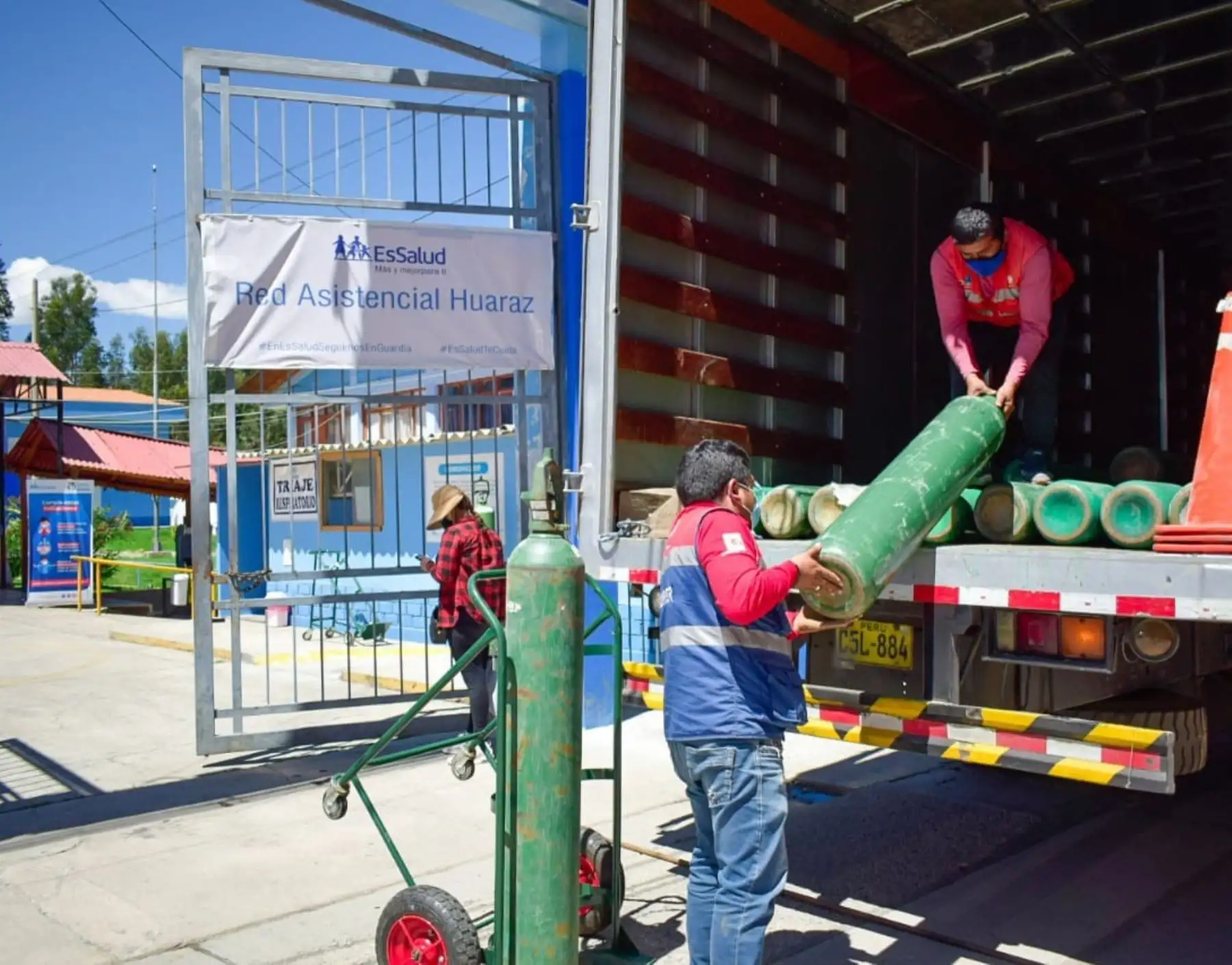 EsSalud Huaraz recibe 90 balones de oxígeno para reforzar la lucha contra la covid-19 en dicha provincia de Áncash. ANDINA/Difusión