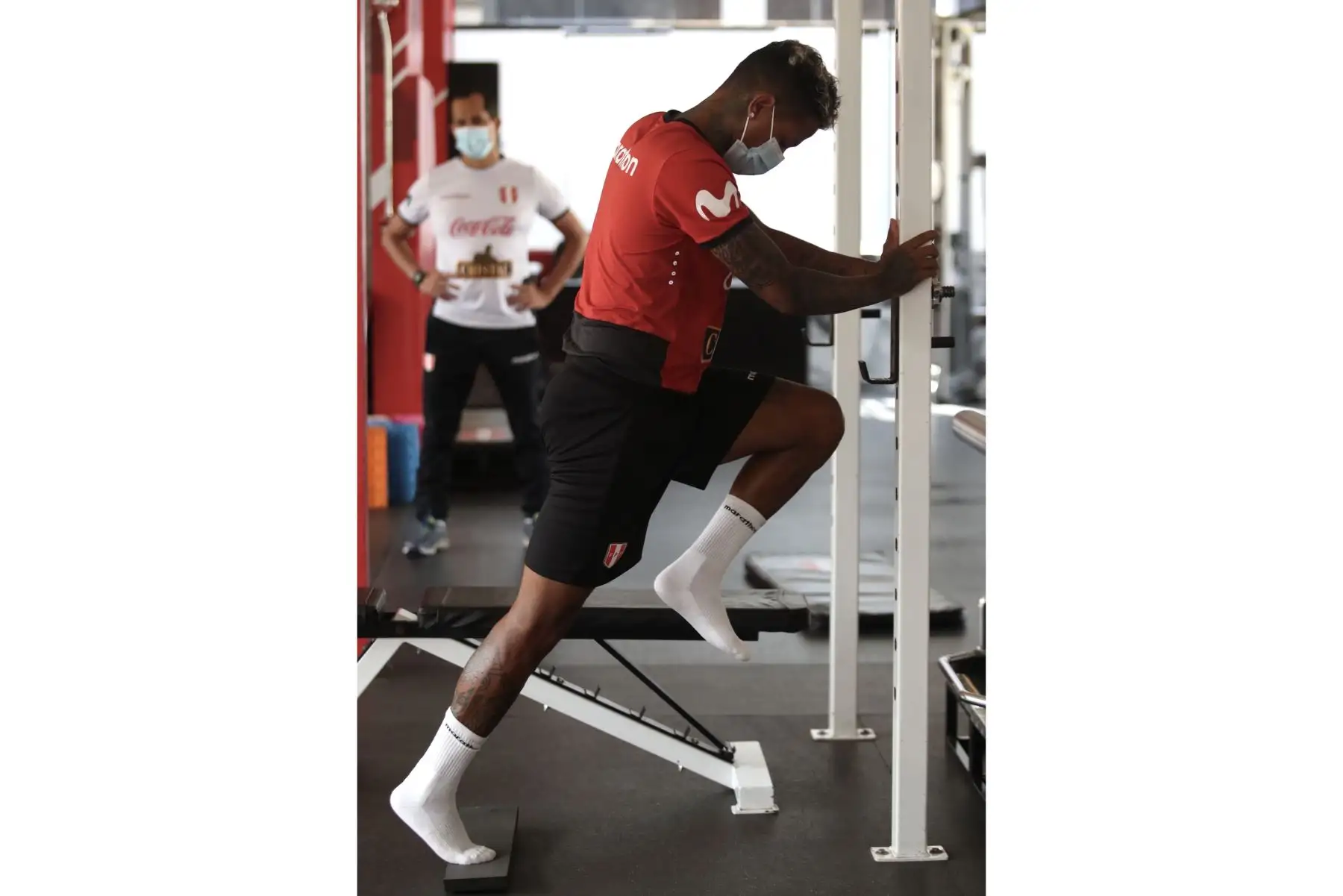 Jugadores de la Selección Peruana realizan trabajos de preparación en las instalaciones de la Videna FPF. Foto: FPF