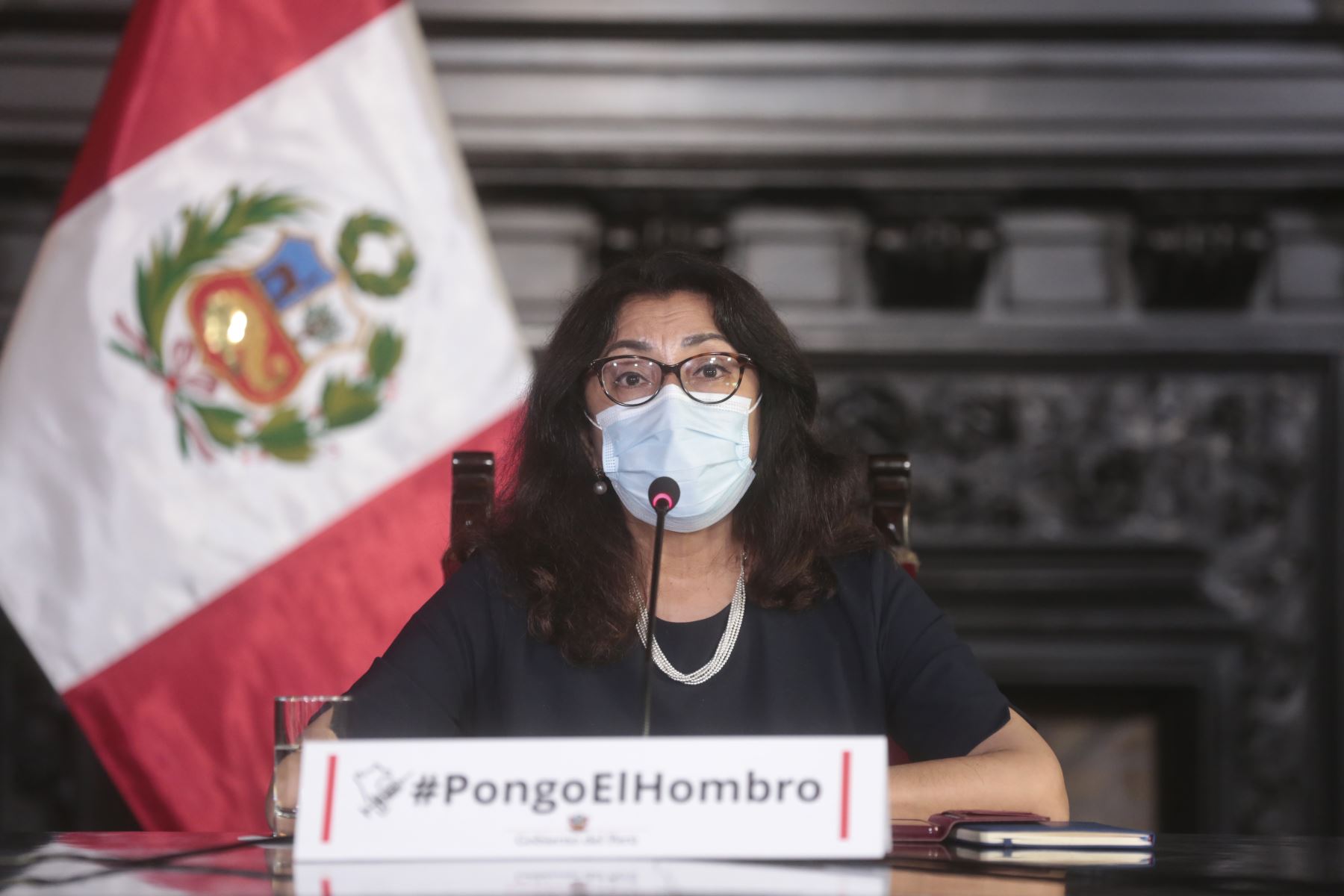 Titular de la PCM, Violeta Bermúdez, brinda conferencia de prensa para informar sobre los acuerdos adoptados por el Ejecutivo frente a la pandemia del covid-19.
Foto: PCM