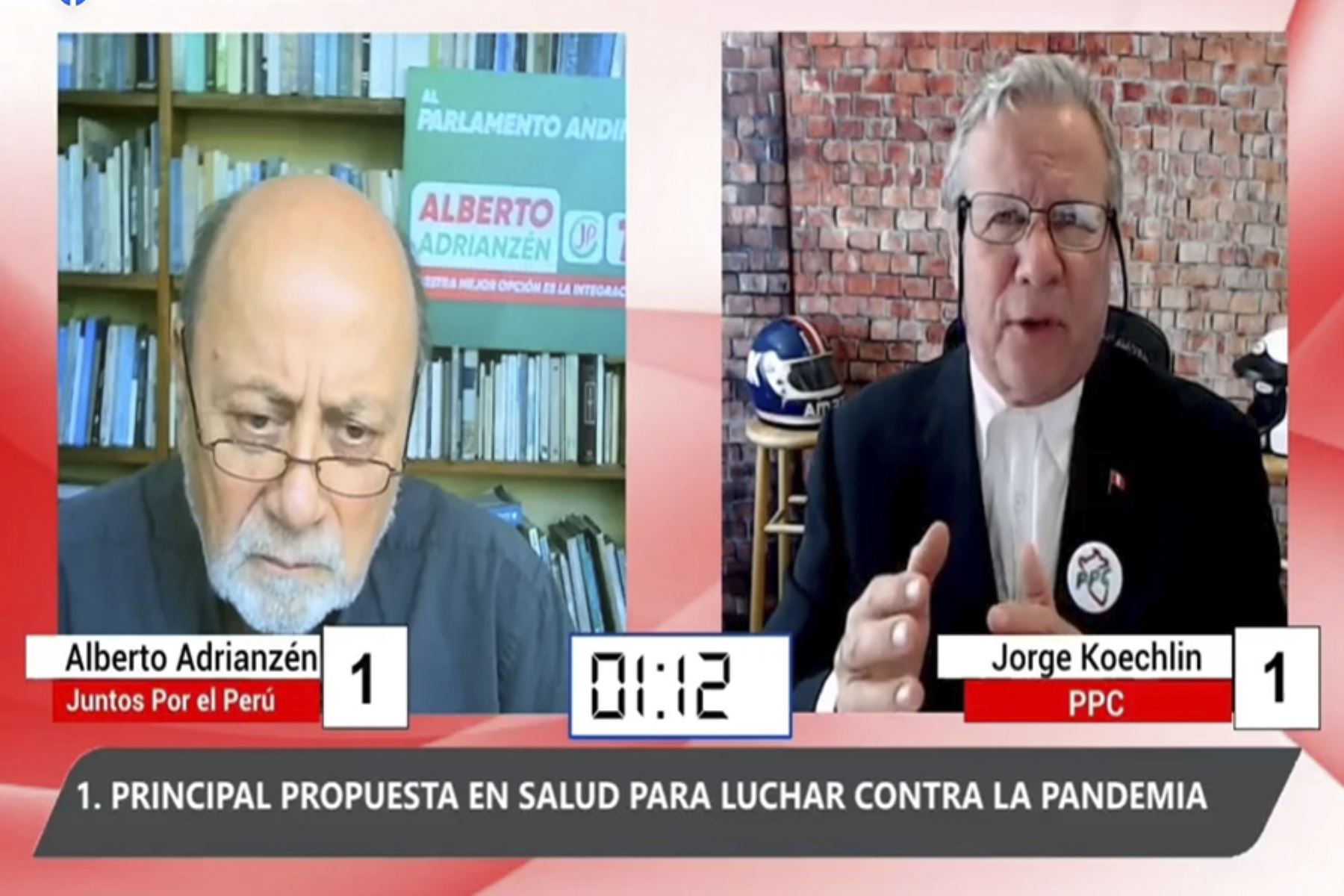 Alberto Adrianzen y Jorge Koechlin, candidatos al Parlamento Andino.