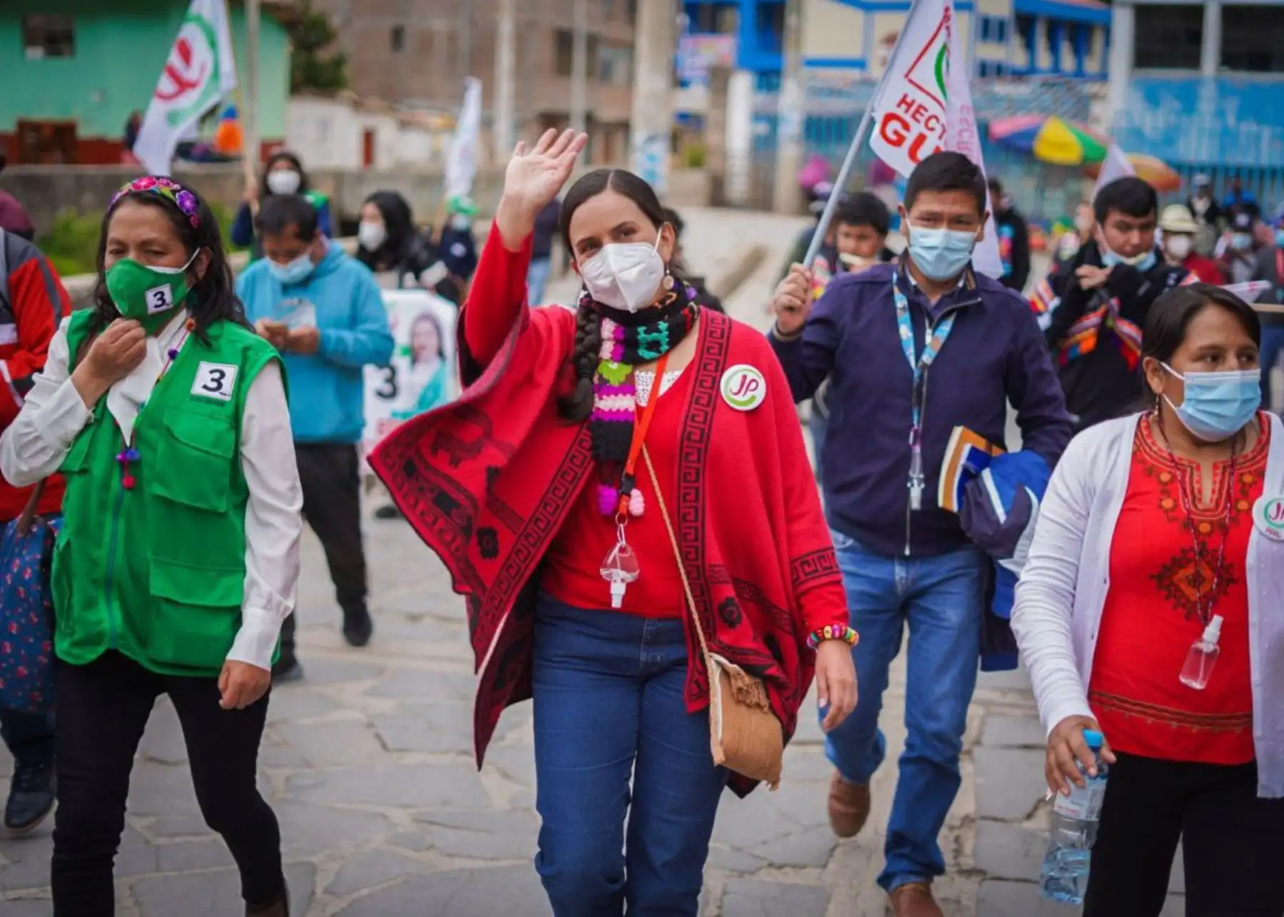 Candidata de Juntos por el Perú, Verónika Mendoza, en Huancavelica.