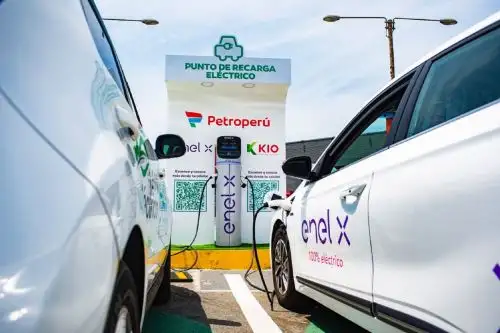 Estación de carga para vehículos impulsados con electricidad. ANDINA/Difusión