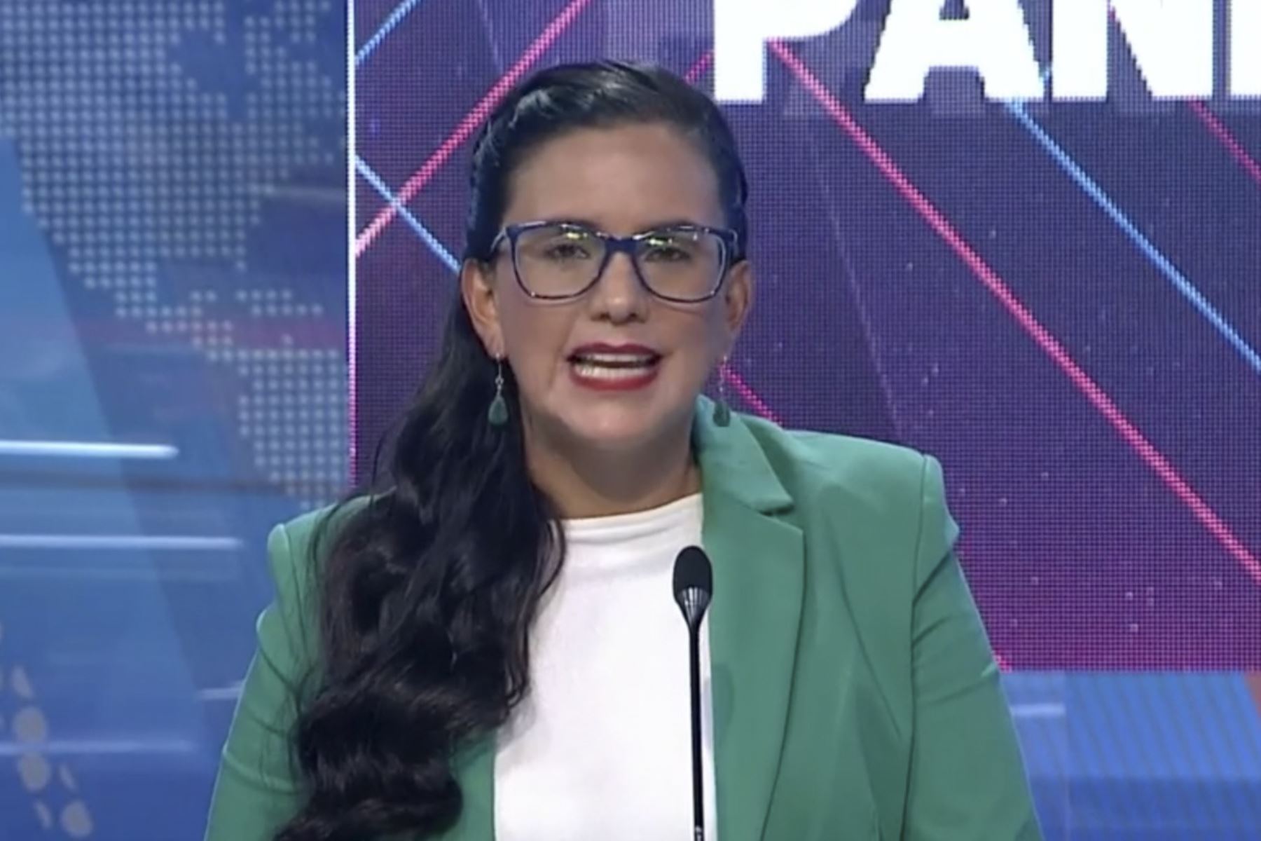 Verónika Mendoza, candidata presidencial de Juntos Por el Perú. Captura TV
