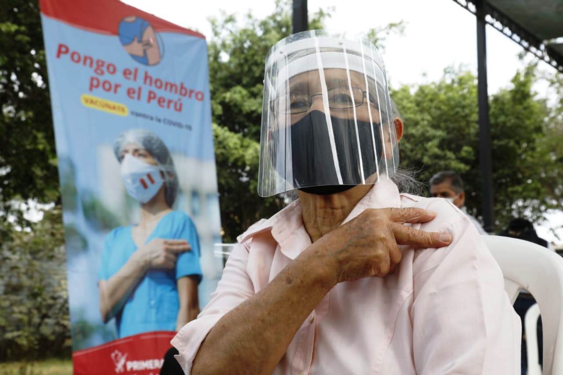 San Martín de Porres: se inició vacunación a adultos mayores previamente citados. Foto: ANDINA/Difusión.