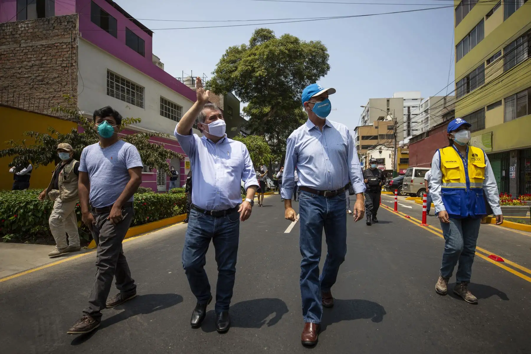 Alcalde Jorge Muñoz inaugura pistas en las calles Horacio Urteaga con Mello Franco en Jesús María. Foto: MML