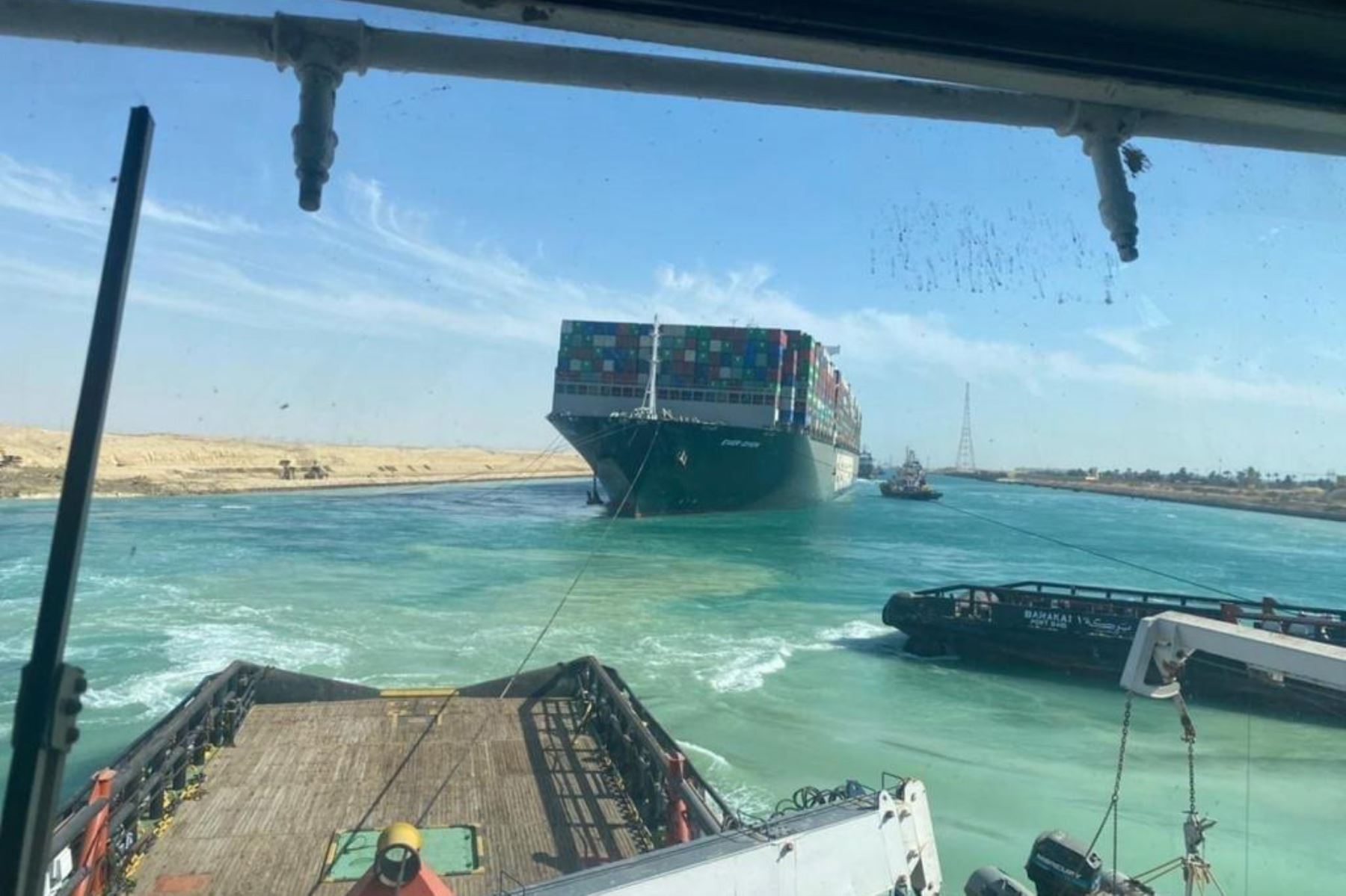 Desbloqueado el Canal de Suez tras ser reflotado el "Ever Given". EFE