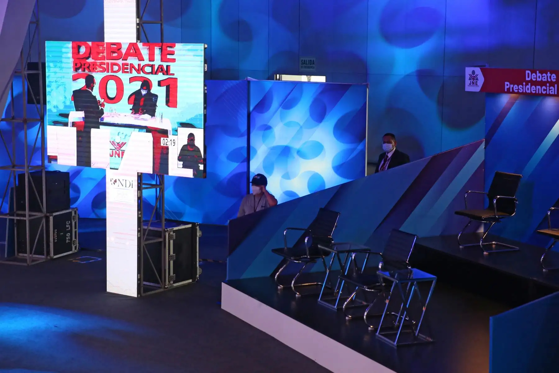 Interiores del Centro de Convenciones de Lima, donde se realizará el debate de los candidatos presidenciales, organizado por el Jurado Nacional de Elecciones. Foto: ANDINA/Vidal Tarqui