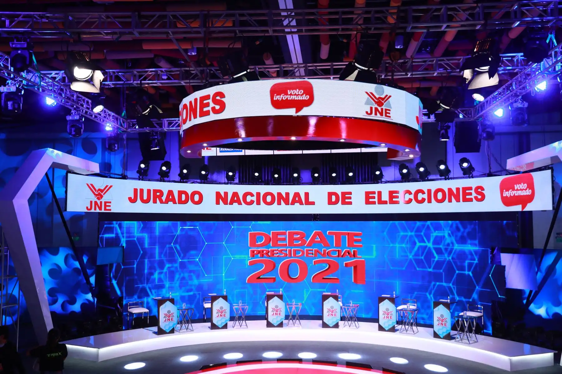 Interiores del Centro de Convenciones de Lima, donde se realizará el debate de los candidatos presidenciales, organizado por el Jurado Nacional de Elecciones.
 Foto: ANDINA/Carla Patiño Ramírez
