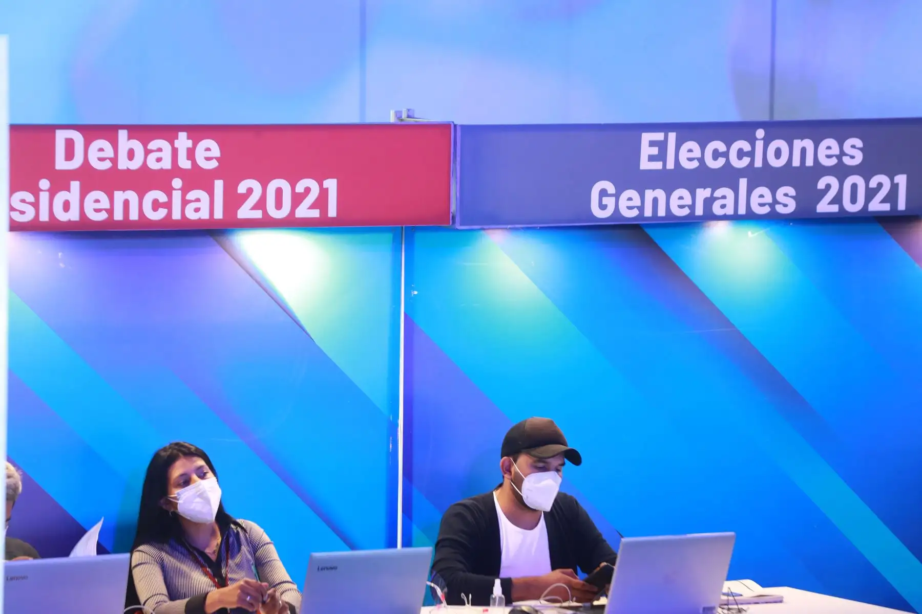 Interiores del Centro de Convenciones de Lima, donde se realizará el debate de los candidatos presidenciales, organizado por el Jurado Nacional de Elecciones.
 Foto: ANDINA/Carla Patiño Ramírez