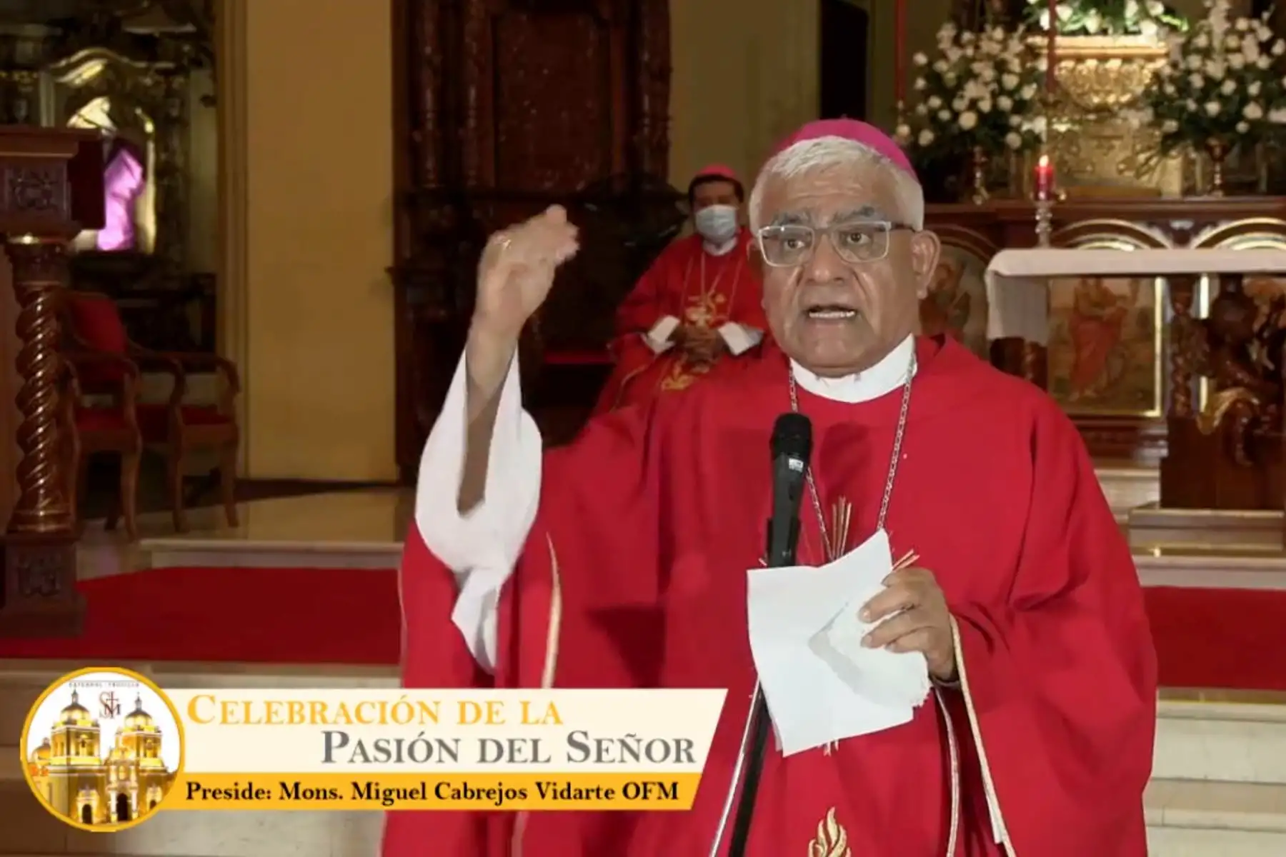 “El mundo tendrá tribulaciones, pero [tiene] ánimo; yo he vencido al mundo, nos dice Cristo. Esta pandemia pasará, este mal pasará”, afirmó monseñor Miguel Cabrejos. Foto: Captura de pantalla