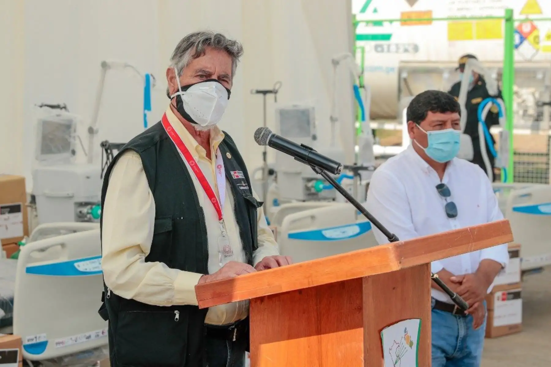 El presidente Francisco Sagasti lidera la entrega de camas UCI y equipamiento médico para los hospitales de Ica. Foto: ANDINA/Prensa Presidencia