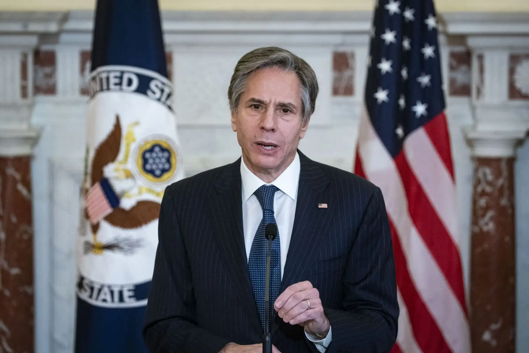 El jefe de la diplomacia de Estados Unidos, Antony Blinken, indicó que el respeto por los resultados, las libertades fundamentales y el rendimiento de cuentas debe ir de la mano de una votación que sea "libre y justa". Foto: AFP.