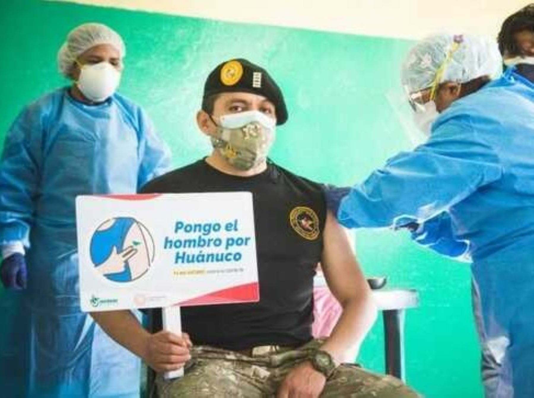 Más de 600 miembros del Ejército del Perú son vacunados contra la covid-19 en Huánuco, informó el Ministerio de Salud (Minsa). ANDINA/Difusión