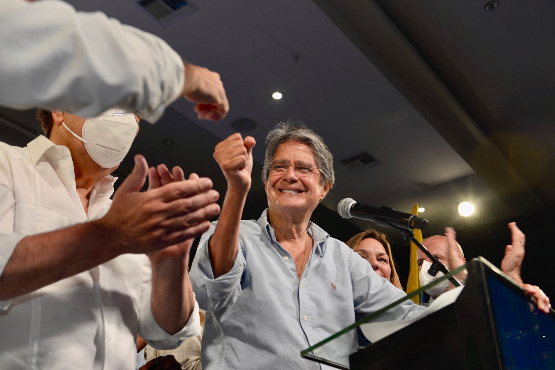 Lasso se da por vencedor y dice es día "histórico" para Ecuador. Foto: AFP