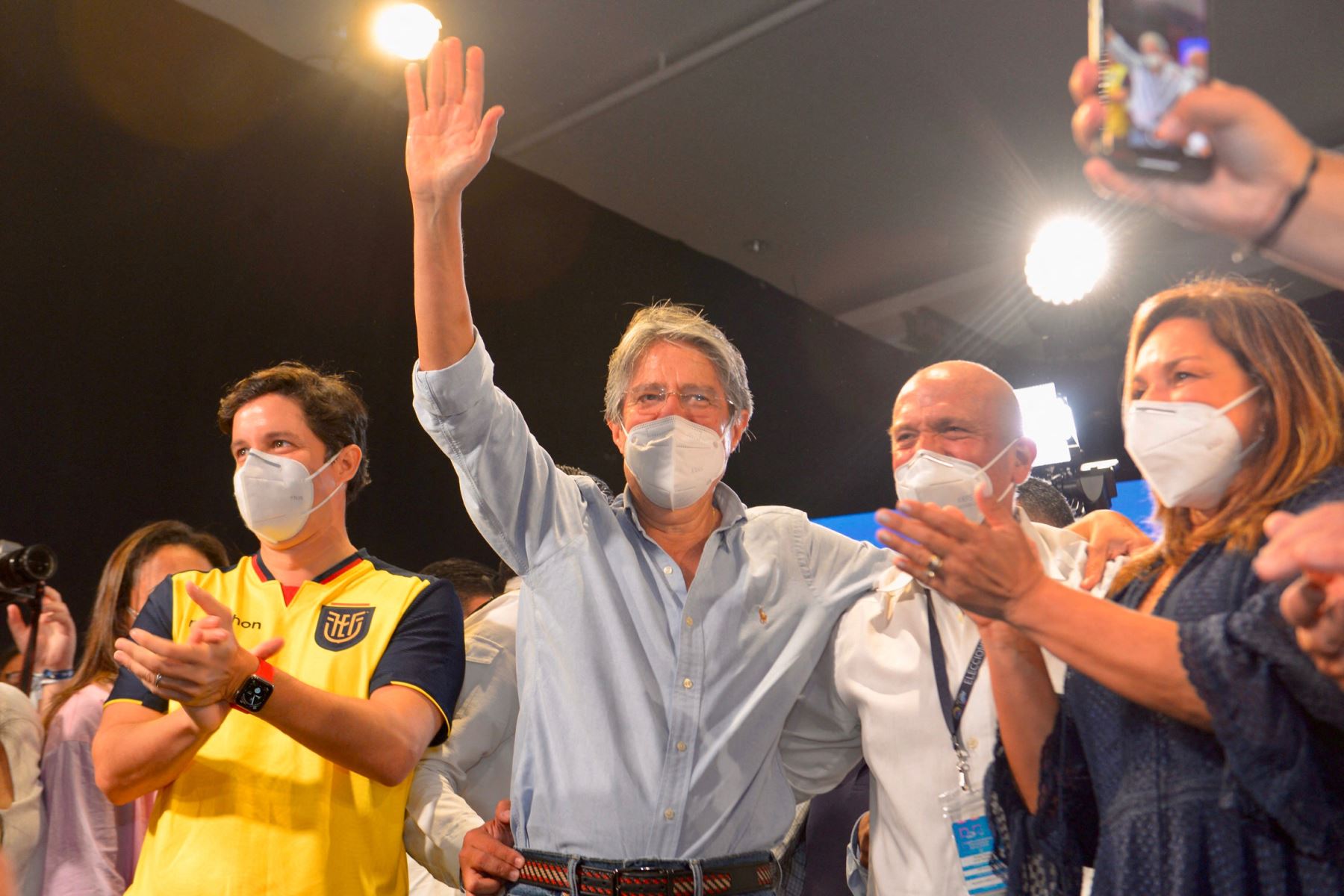 Lasso se da por vencedor y dice es día "histórico" para Ecuador. Foto: AFP