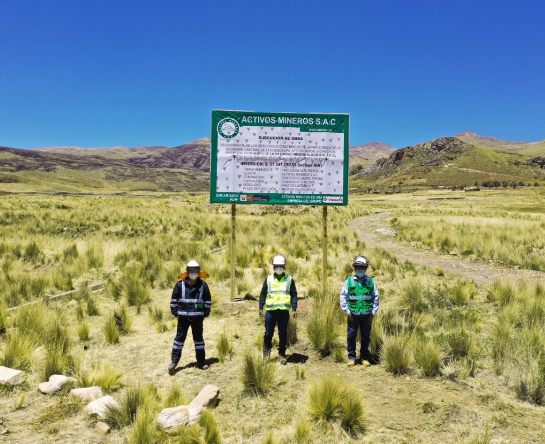 La empresa Activos Mineros reinició los trabajos de remediación ambiental que ejecuta en el proyecto minero Aladino VI, ubicado en la región Puno. ANDINA/Difusión