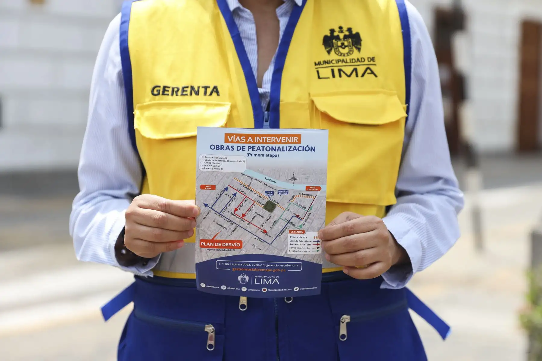 Municipalidad de Lima presentó plan de desvío por trabajos de peatonalización del Centro Histórico de Lima. Foto: ANDINA/Municipalidad de Lima