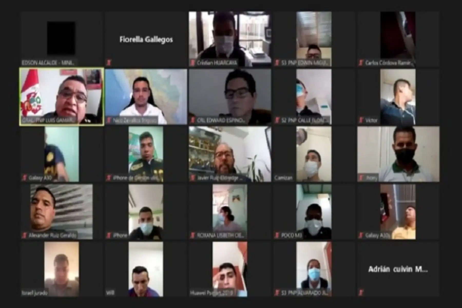 Las capacitaciones virtuales, implementadas desde marzo último, están cargo de los representantes de la Dirección General de Seguridad Democrática del Mininter.