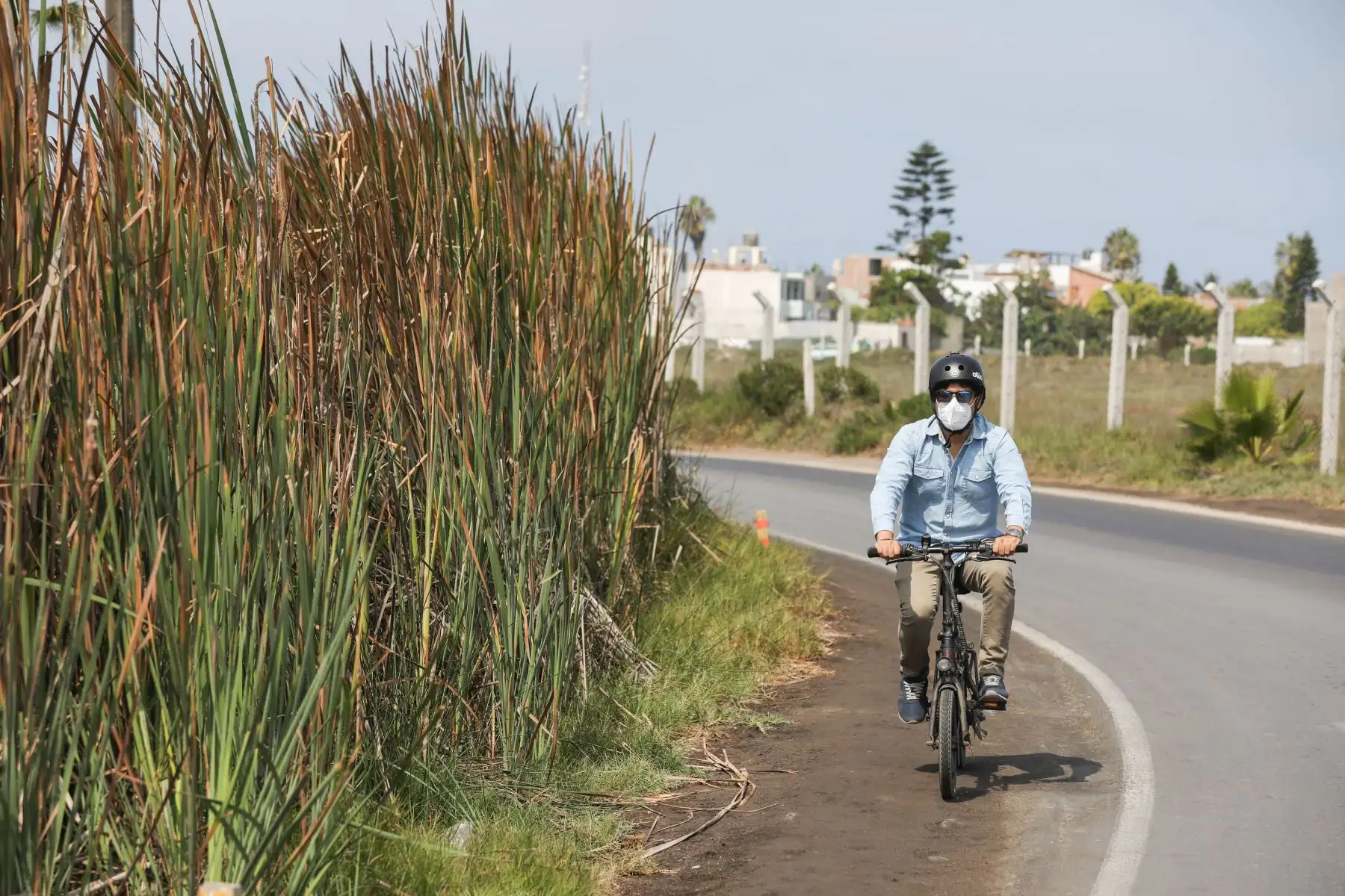 Pantanos de Villa son visitados por ciclistas quienes pasan por todos los protocolos de seguridad antes de ingresar. Foto: MML