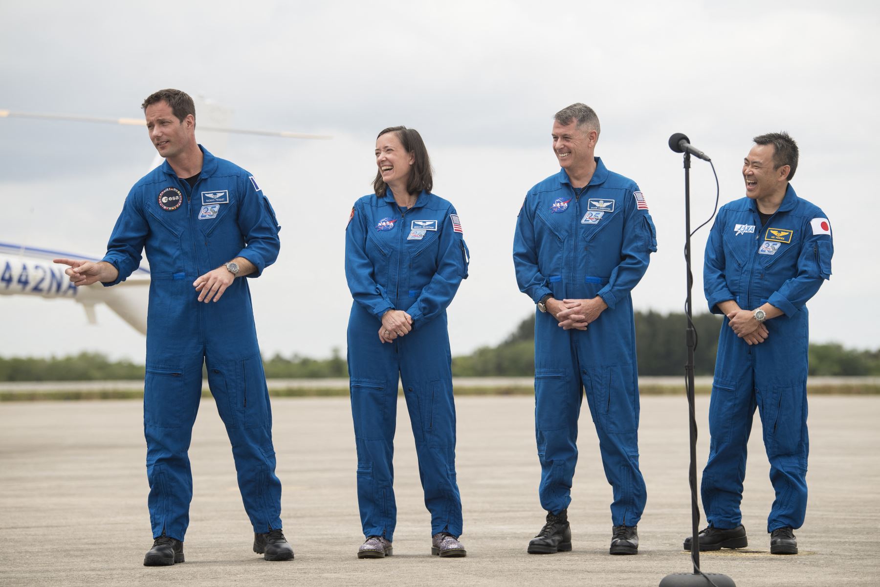Los cuatro astronautas de esta segunda misión cohabitarán durante unos días con los actuales huéspedes de la misión Crew-1. Foto: AFP.