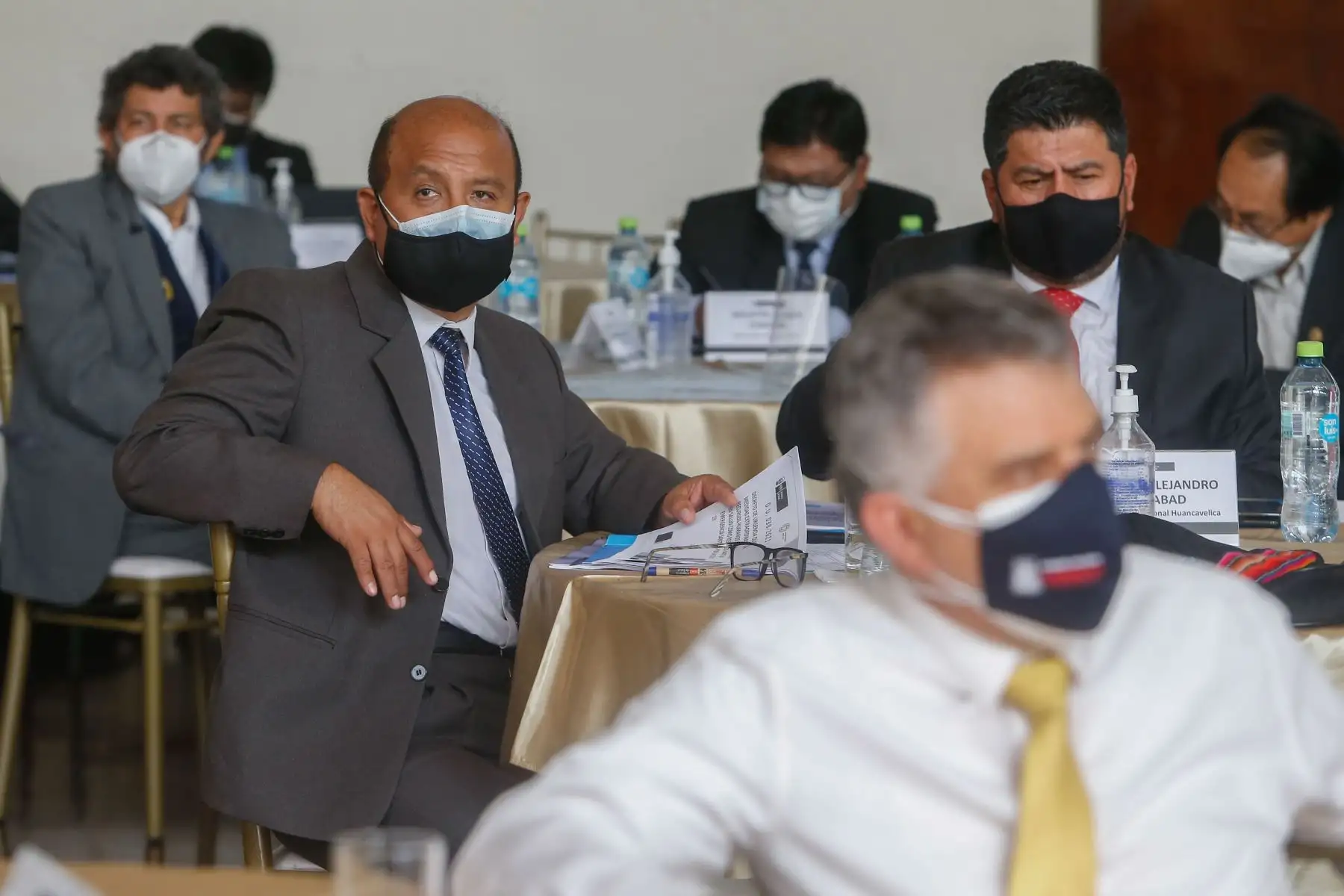 Ministro de Salud, Óscar Ugarte  inaugura la XXXI Reunión Ordinaria de la Comisión Intergubernamental de Salud , en la que se planifica con los gobernadores regionales y directores regionales de salud la vacunación contra la covid-19 a adultos mayores en el interior del país.
Foto: Minsa