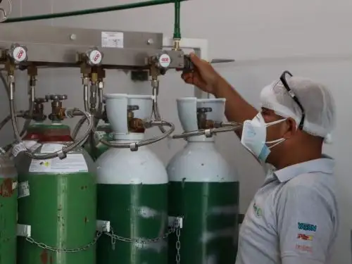 Hospital de Chepén, región La Libertad, pone en funcionamiento segunda planta de oxígeno para atender demanda de vital insumo por aumento de casos covid-19. ANDINA/Difusión