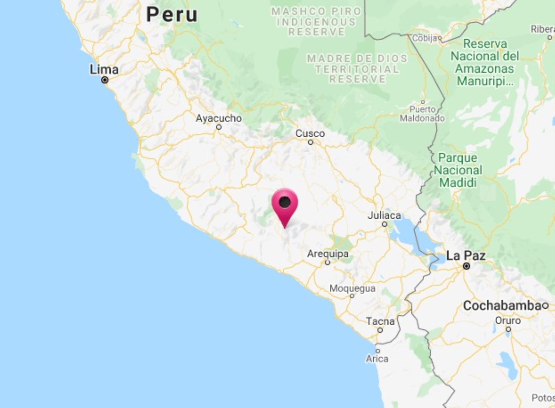 El epicentro del temblor se localizó a 21 km al este del distrito de Quilca, en la provincia arequipeña de Camaná. Foto: ANDINA/Difusión
