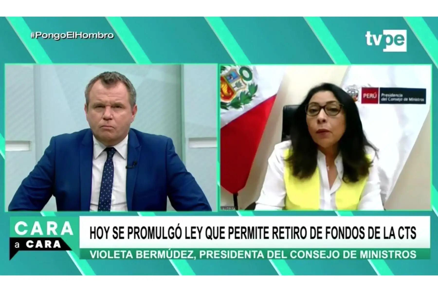 La titular de la PCM, Violeta Bermúdez, dio una entrevista a TV Perú. Foto: ANDINA/difusión.