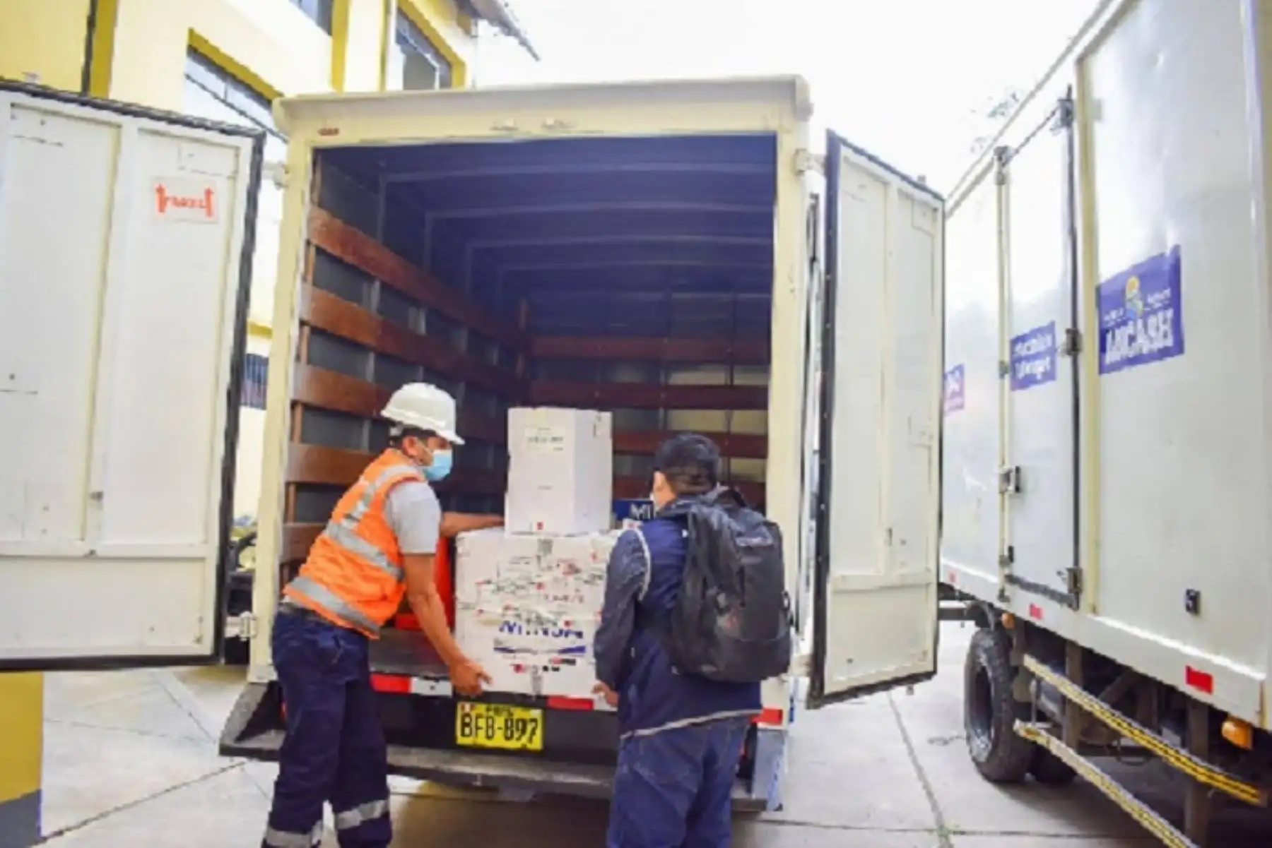 Las dosis de vacunas Pfizer contra el covid-19 llegaron a la sede de la Dirección Regional de Salud (Diresa), en la ciudad de Huaraz.