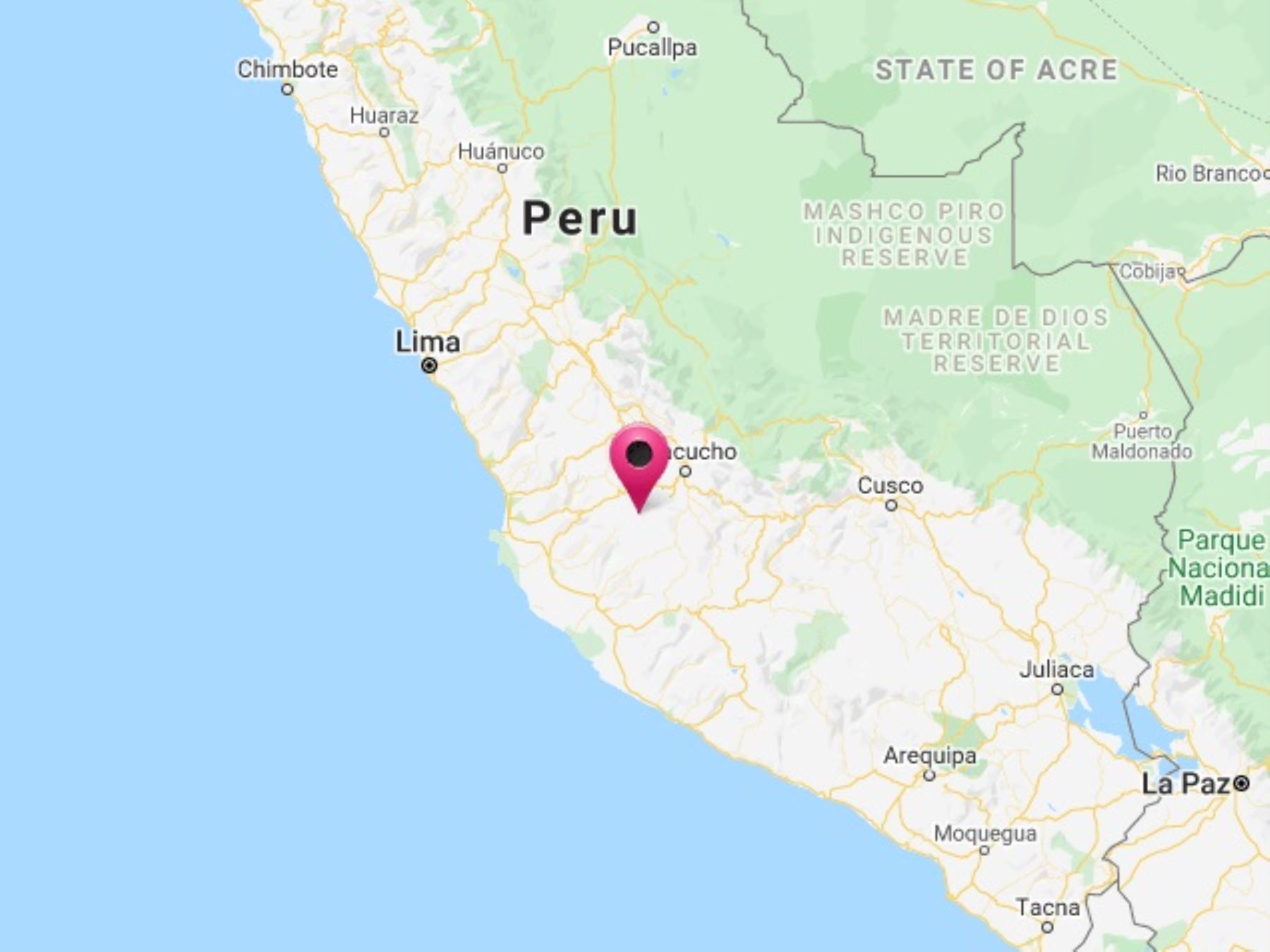 Un sismo de magnitud 4.3 remeció Ayacucho esta mañana, informó el IGP.