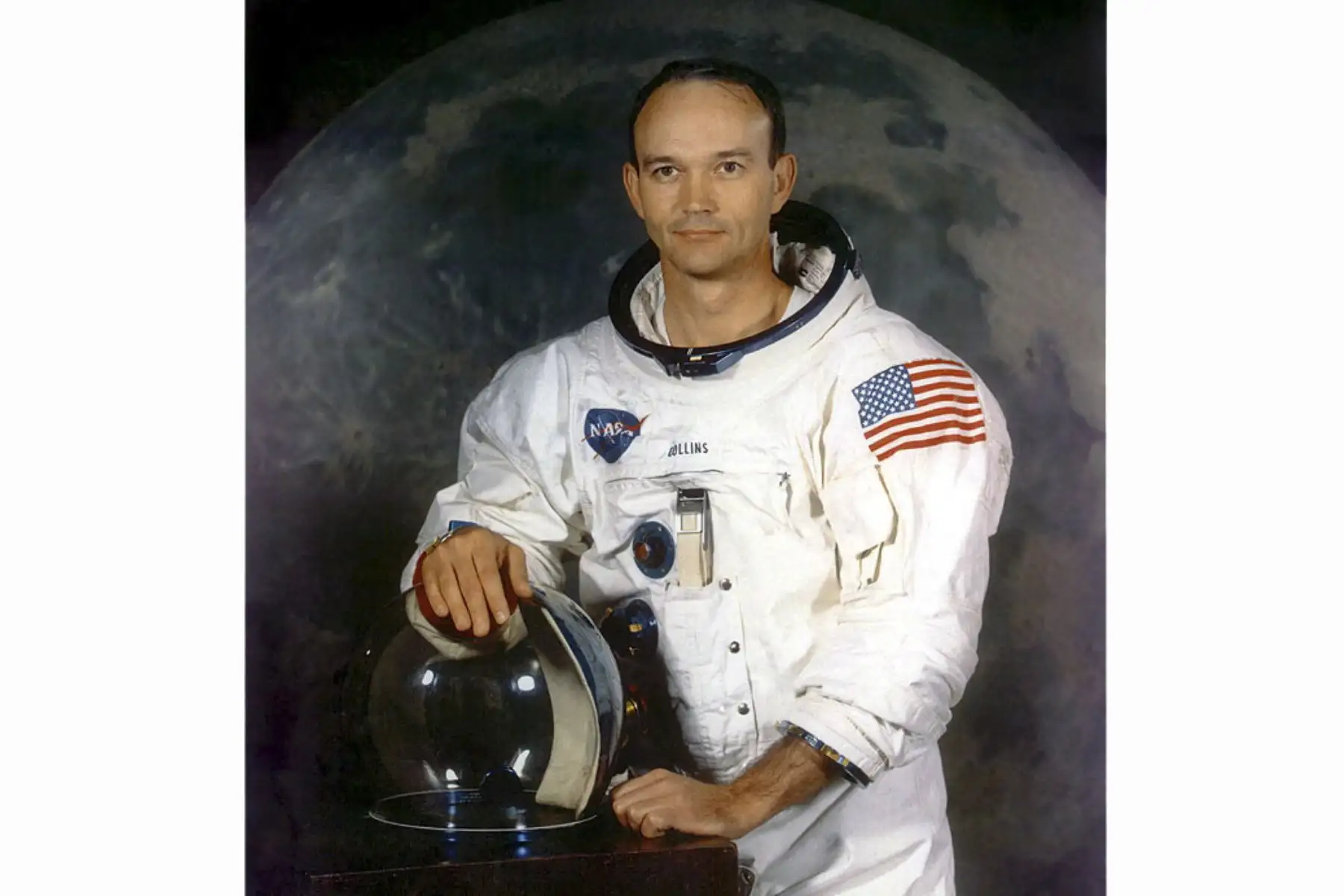 Este archivo retrato de la NASA tomado en julio de 1969 muestra al astronauta estadounidense Michael Collins, parte del Apolo 11 donde se desempeñó como piloto del módulo de comando. Foto: AFP