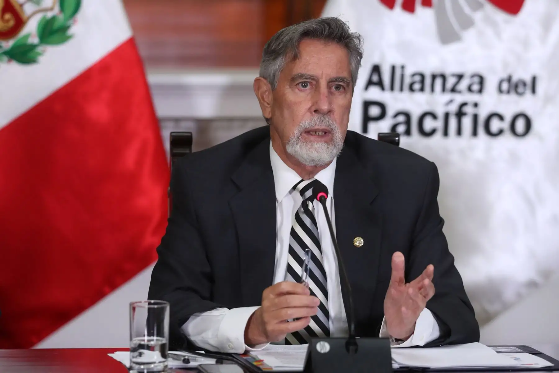 El presidente Sagasti participa en la ceremonia de aniversario de la Alianza del Pacífico. Foto: ANDINA/Prensa Presidencia