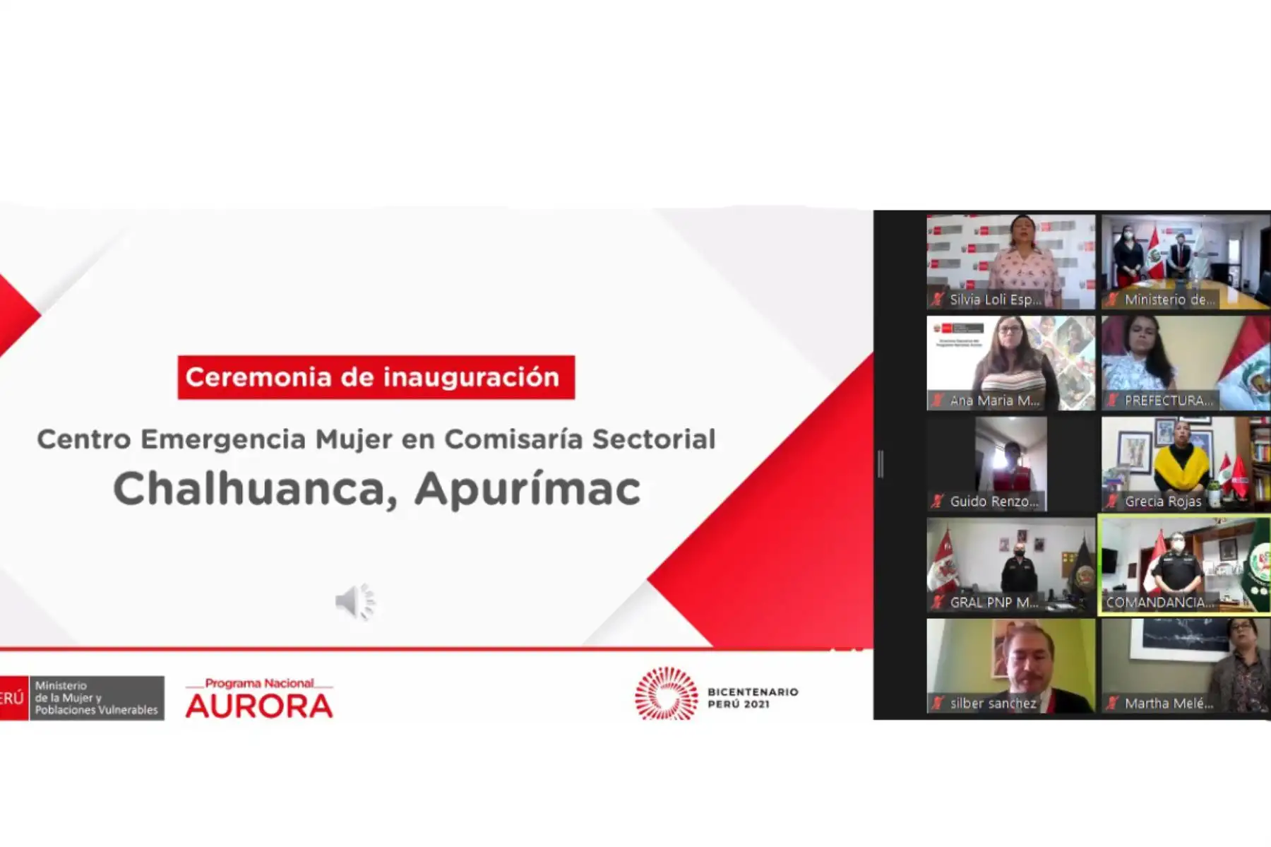 Ministerios del Interior y de la Mujer y Poblaciones Vulnerables inauguraron hoy el centro de emergencia mujer en comisaría de Chalhuanca, en Apurímac. ANDINA/Difusión