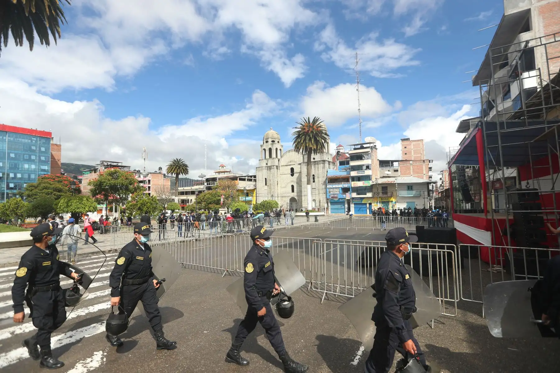 Plaza de Armas de Chota, escenario del debate entre Keiko Fujimori y Pedro Castillo. Foto: ANDINA/Carla Patiño Ramírez