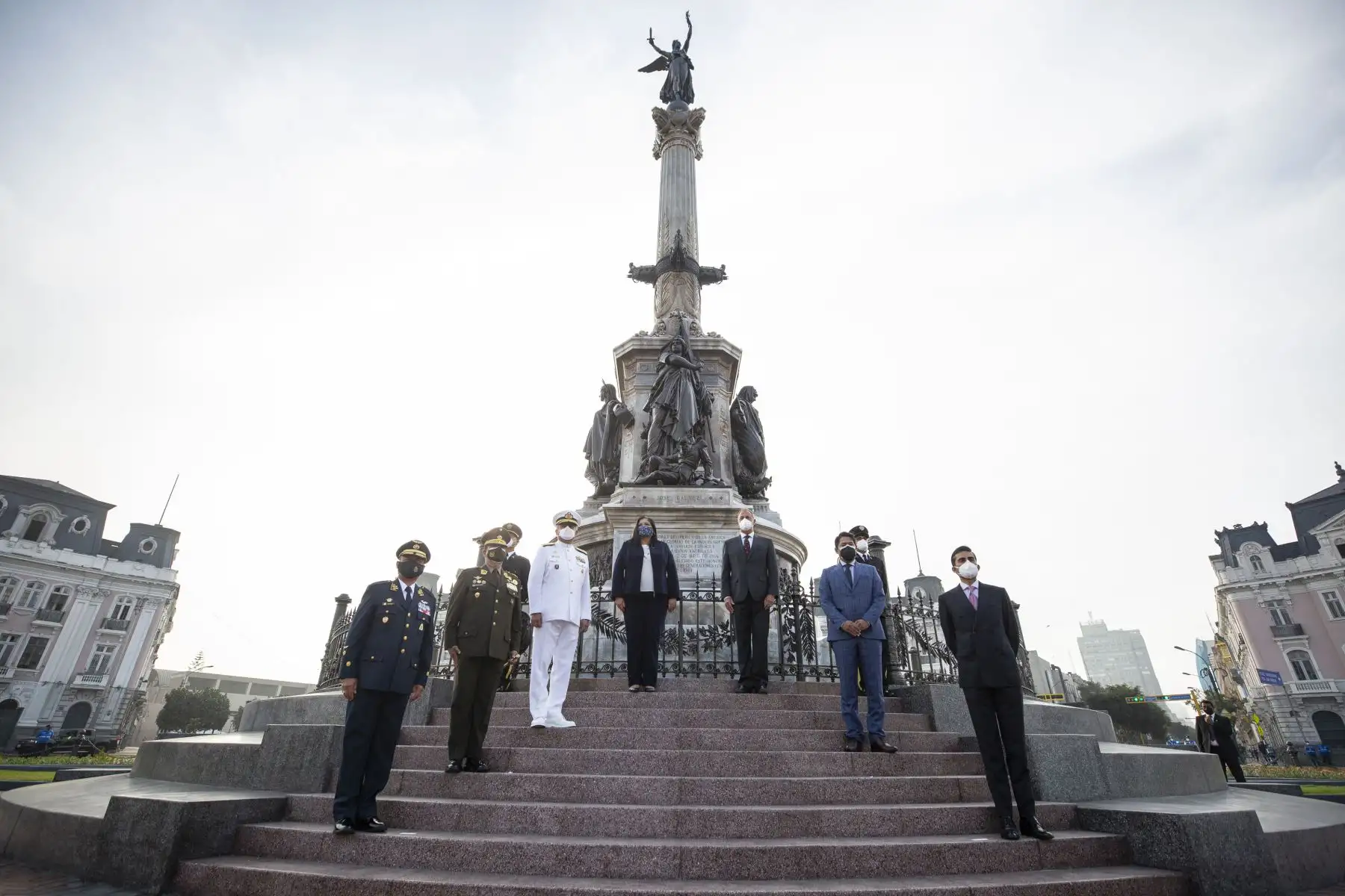 El alcalde de Lima, Jorge Muñoz, participa en la participa en la entrega del monumento a la victoria del Dos de Mayo, uno de los más altos e importantes de la ciudad. Los trabajos de recuperación de la escultura son parte del Plan Maestro del Centro Histórico de Lima. Foto: ANDINA/Municipalidad de Lima