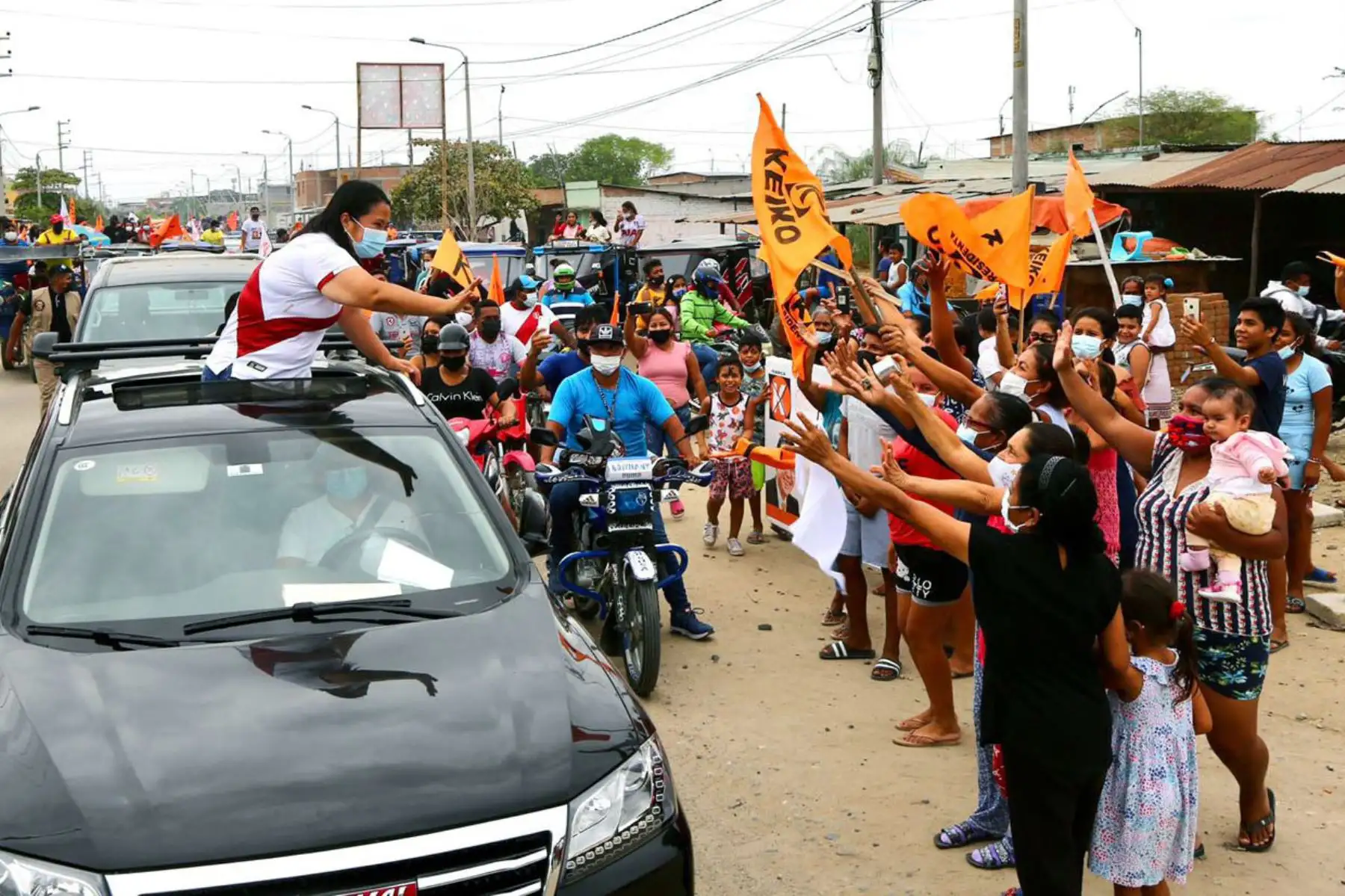 Mitin de la  candidata de Fuerza Popular, Keiko Fujimori  en su recorrido por comunidades de la regio Tumbes.
Foto: ANDINA/Difusión